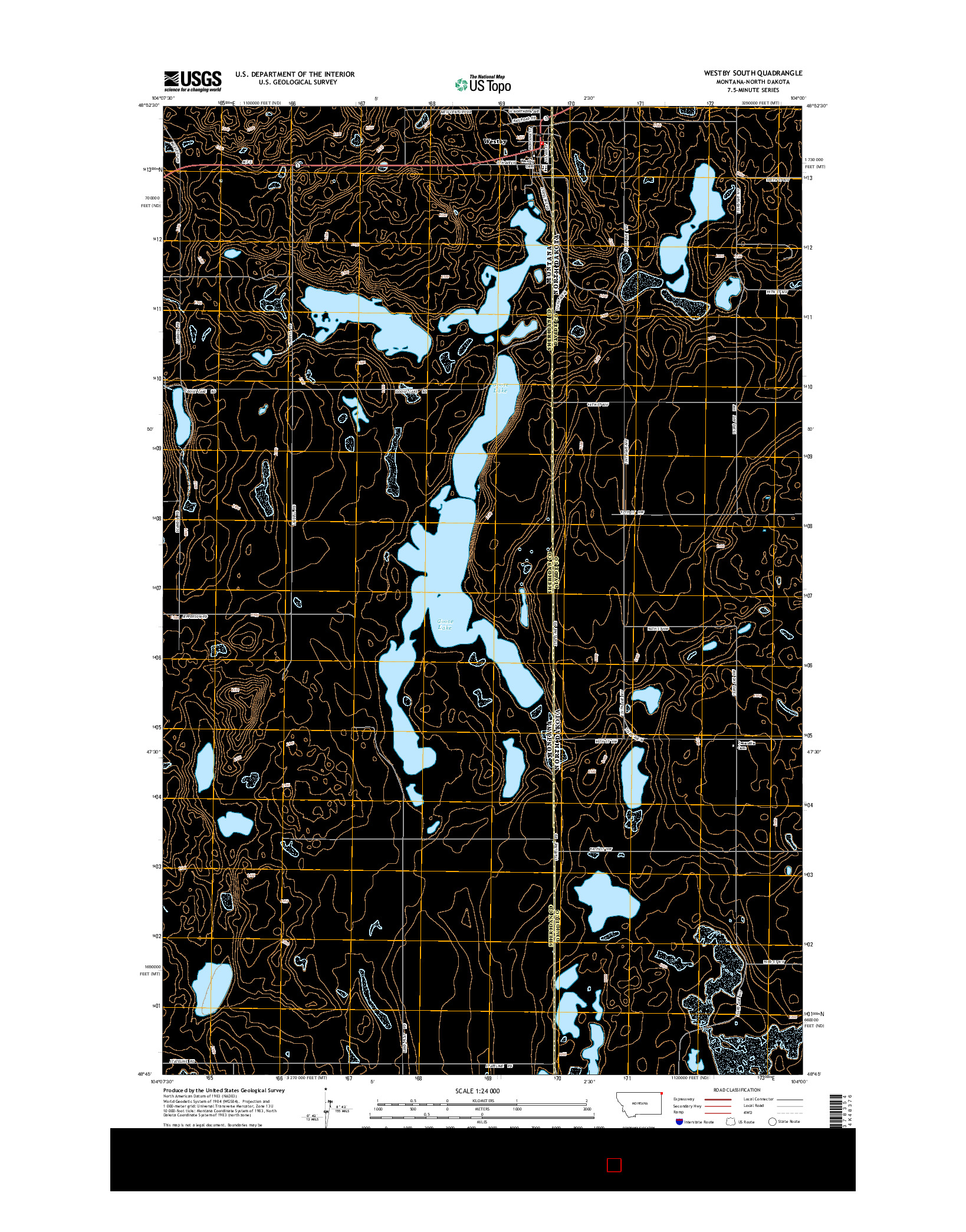 USGS US TOPO 7.5-MINUTE MAP FOR WESTBY SOUTH, MT-ND 2014