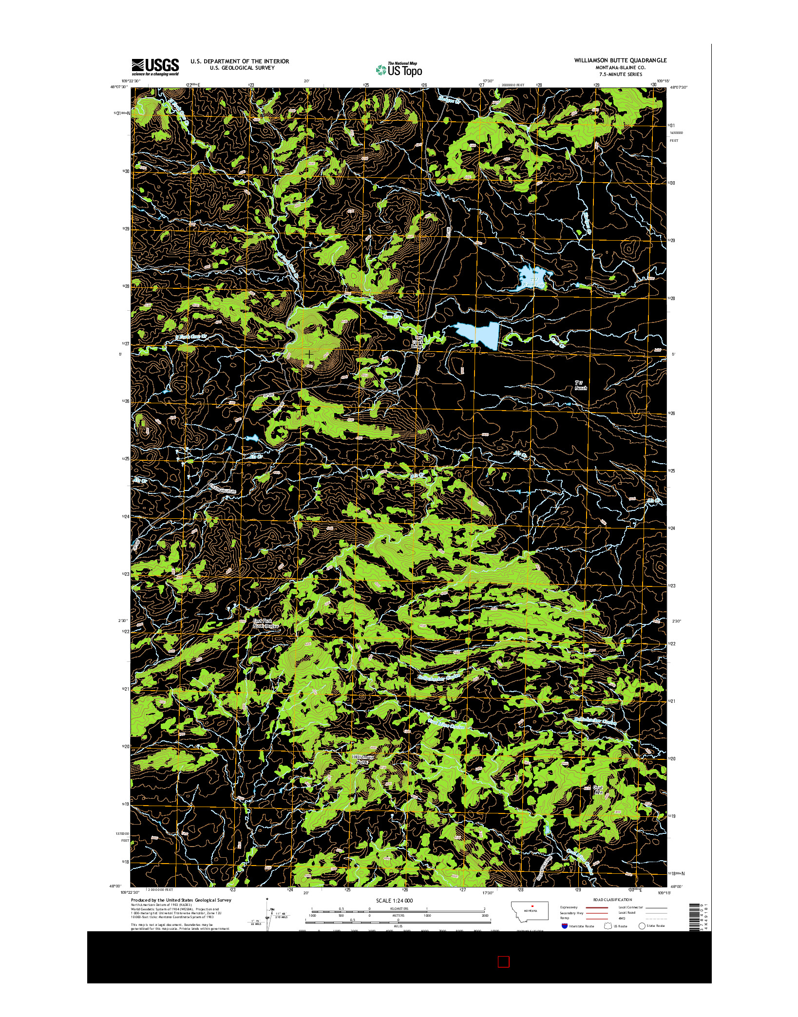 USGS US TOPO 7.5-MINUTE MAP FOR WILLIAMSON BUTTE, MT 2014