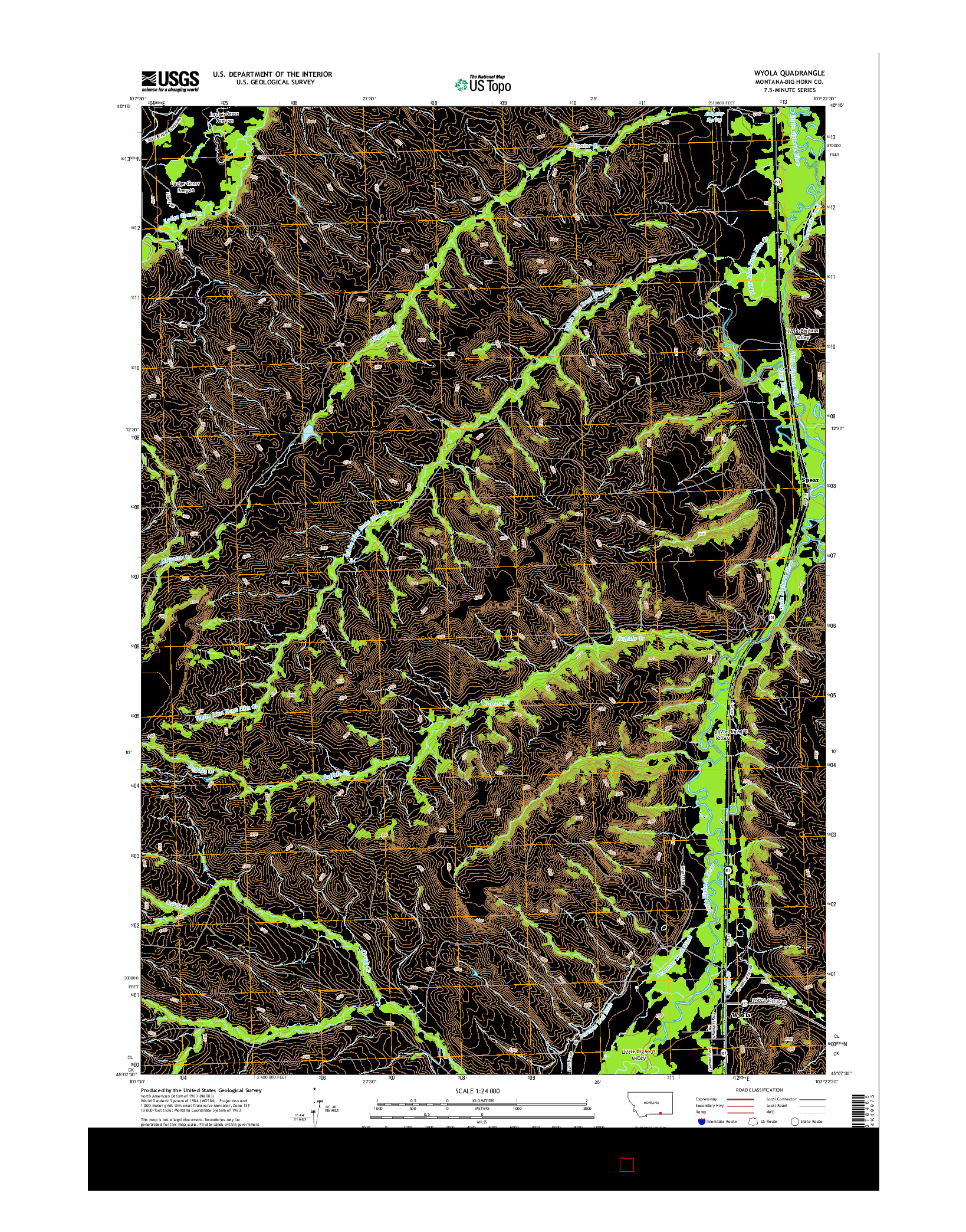 USGS US TOPO 7.5-MINUTE MAP FOR WYOLA, MT 2014