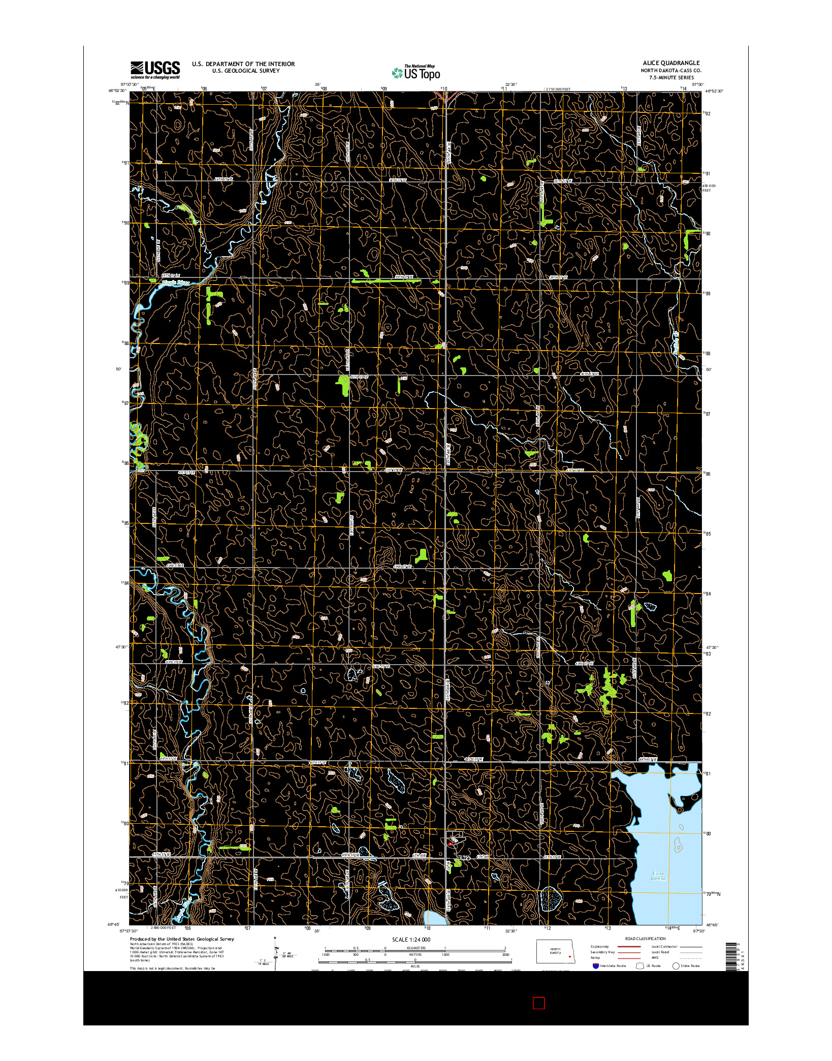 USGS US TOPO 7.5-MINUTE MAP FOR ALICE, ND 2014