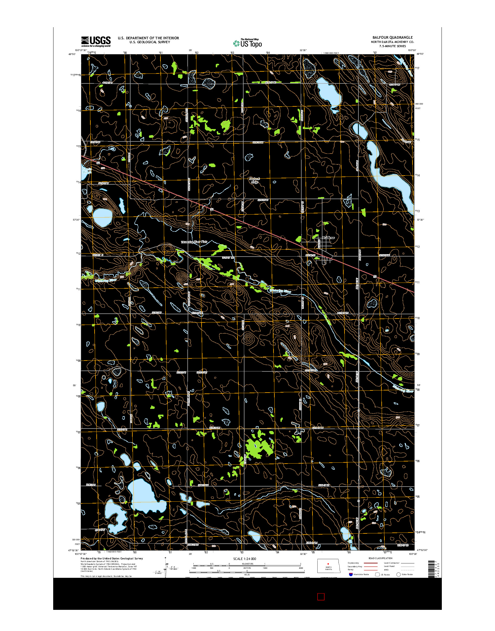 USGS US TOPO 7.5-MINUTE MAP FOR BALFOUR, ND 2014