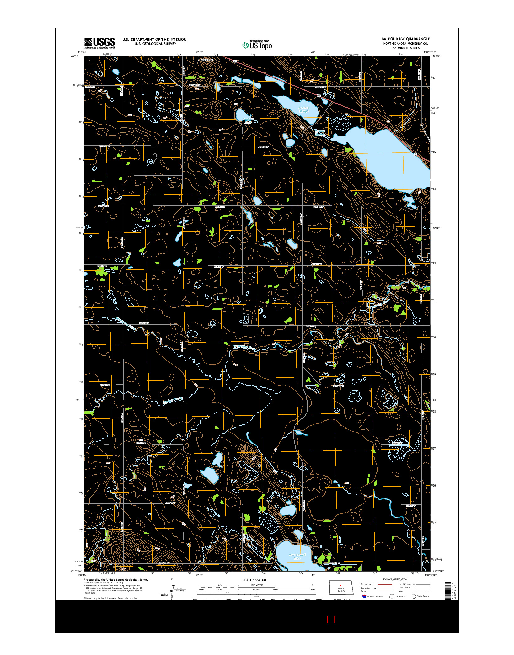 USGS US TOPO 7.5-MINUTE MAP FOR BALFOUR NW, ND 2014