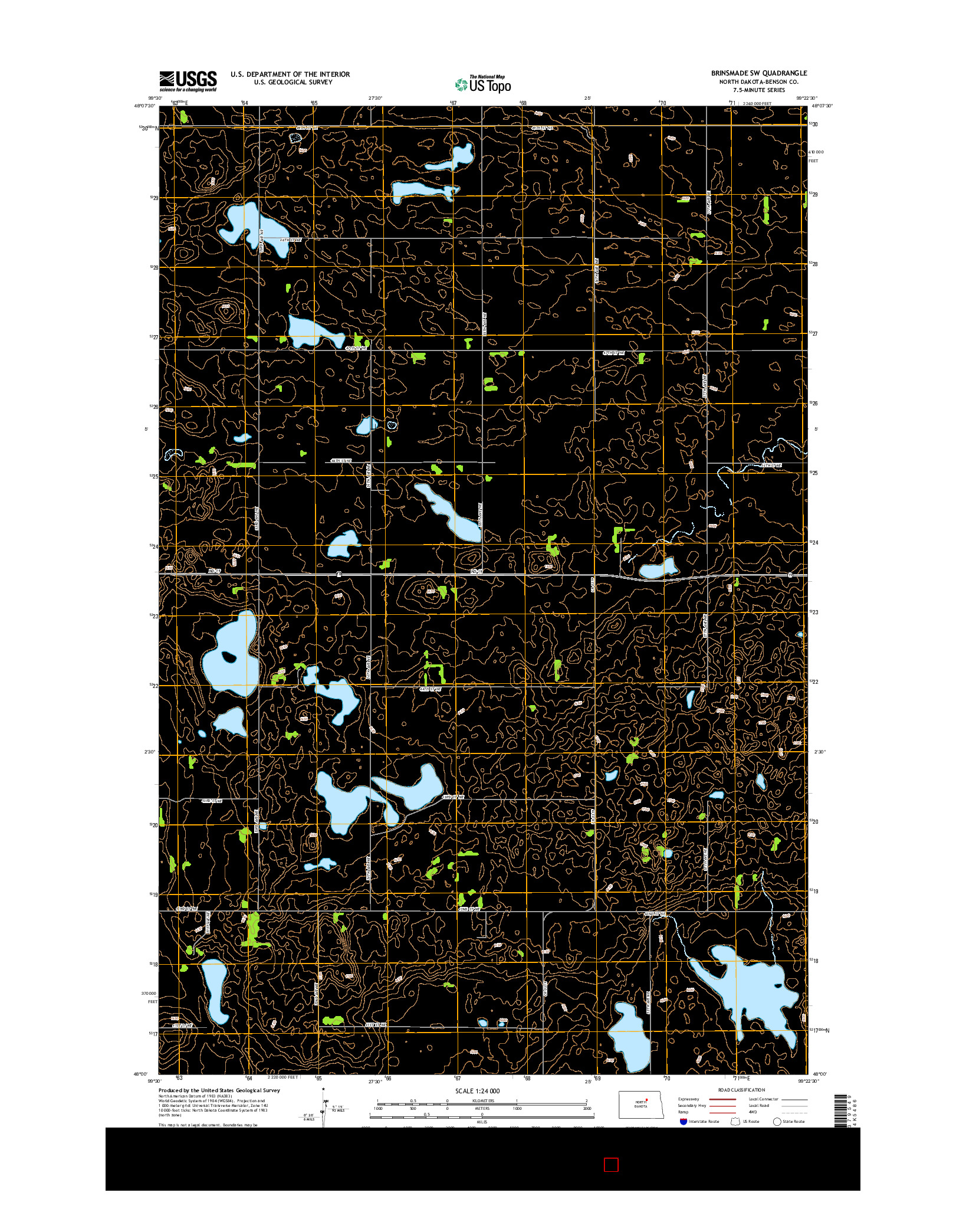 USGS US TOPO 7.5-MINUTE MAP FOR BRINSMADE SW, ND 2014