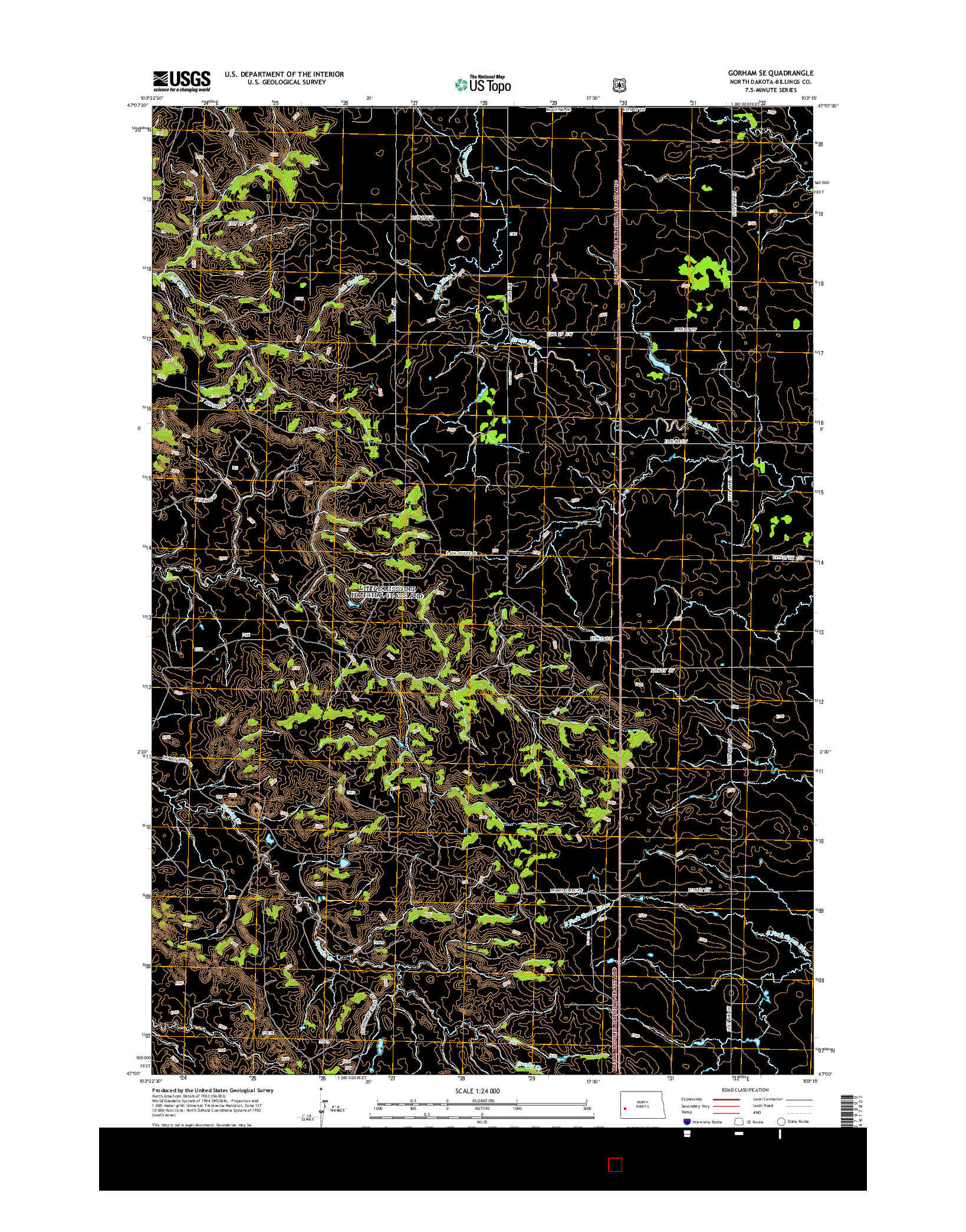 USGS US TOPO 7.5-MINUTE MAP FOR GORHAM SE, ND 2014