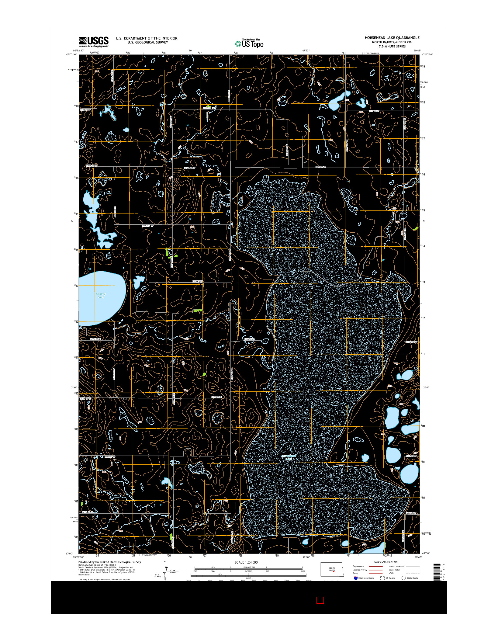 USGS US TOPO 7.5-MINUTE MAP FOR HORSEHEAD LAKE, ND 2014