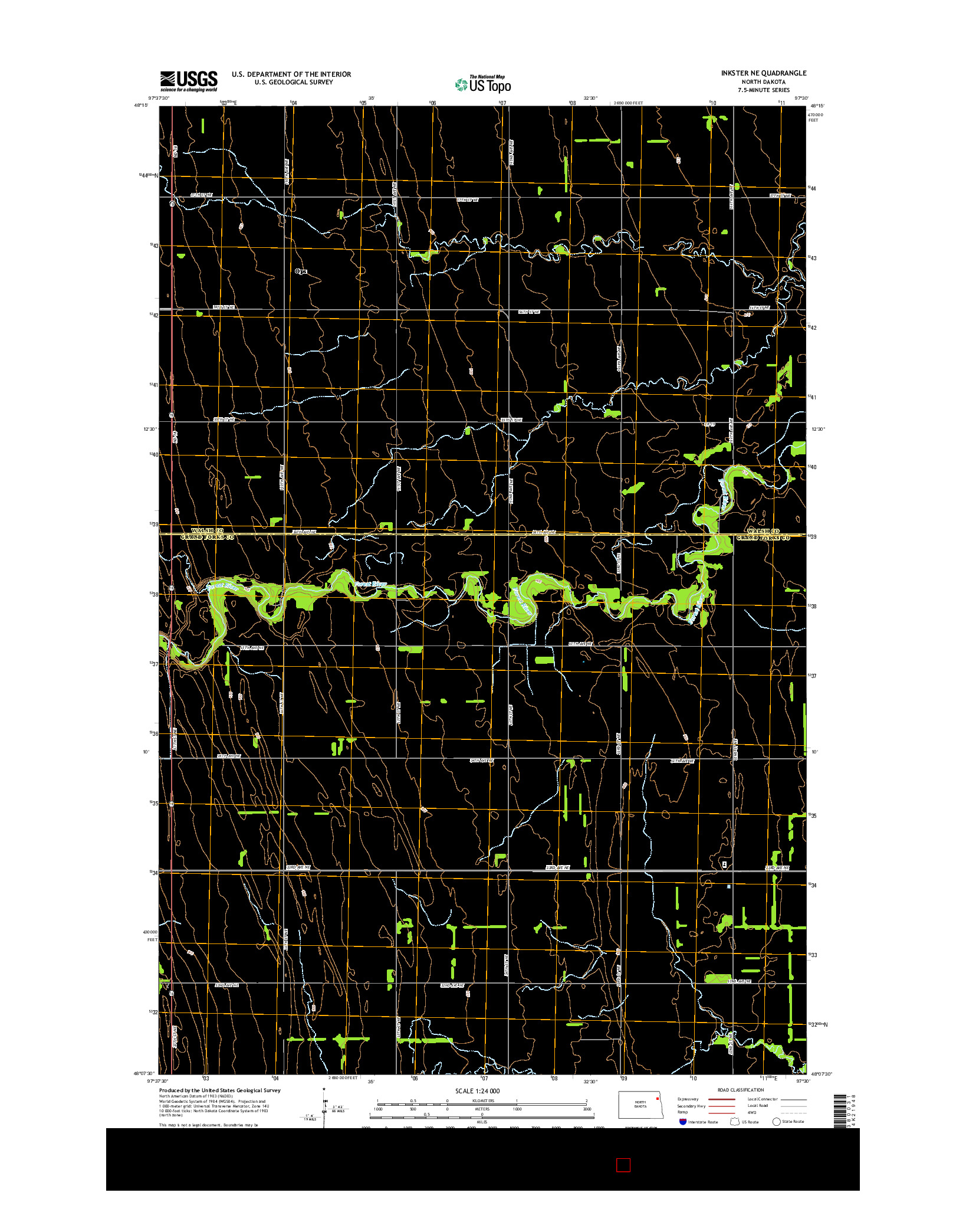 USGS US TOPO 7.5-MINUTE MAP FOR INKSTER NE, ND 2014