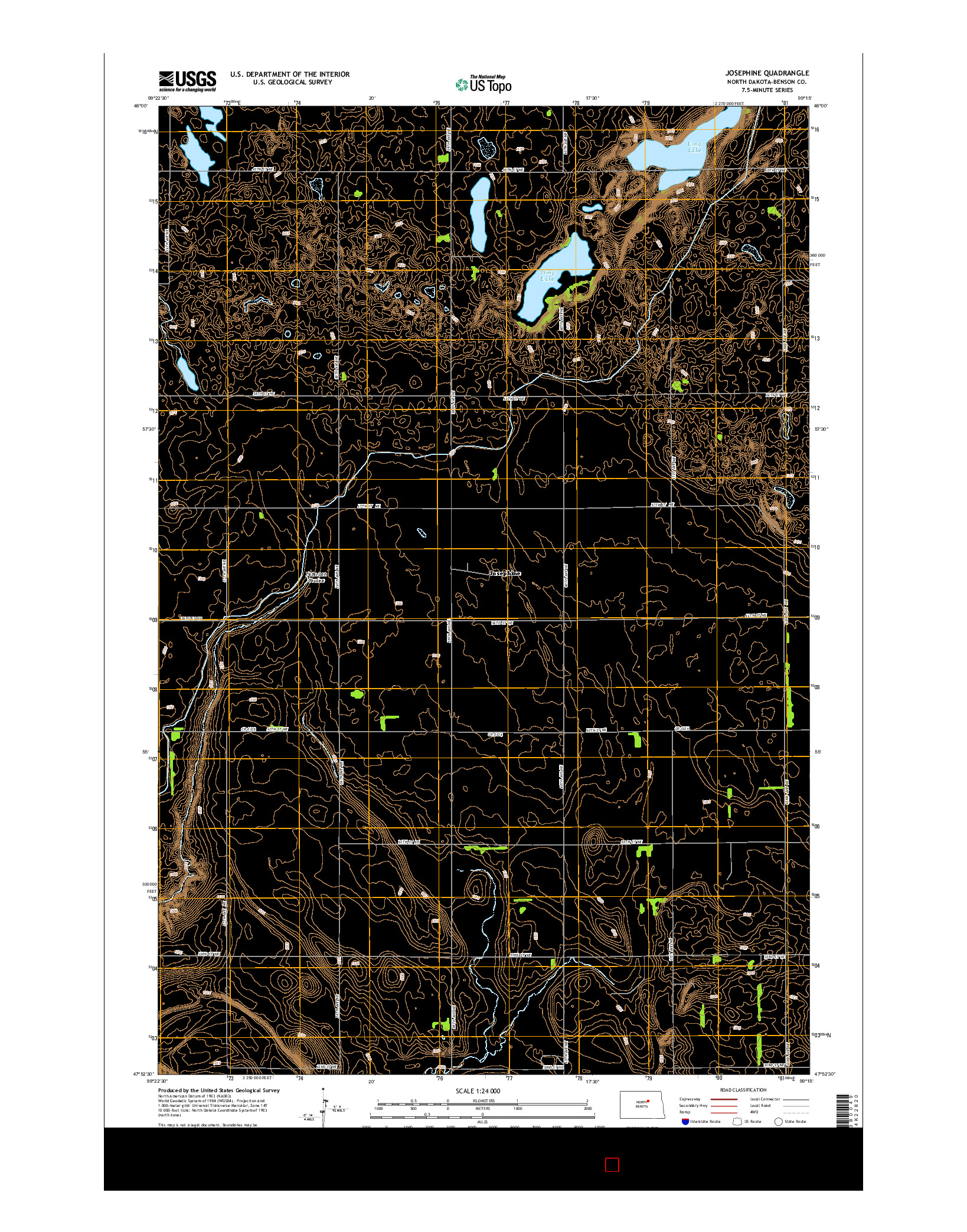 USGS US TOPO 7.5-MINUTE MAP FOR JOSEPHINE, ND 2014