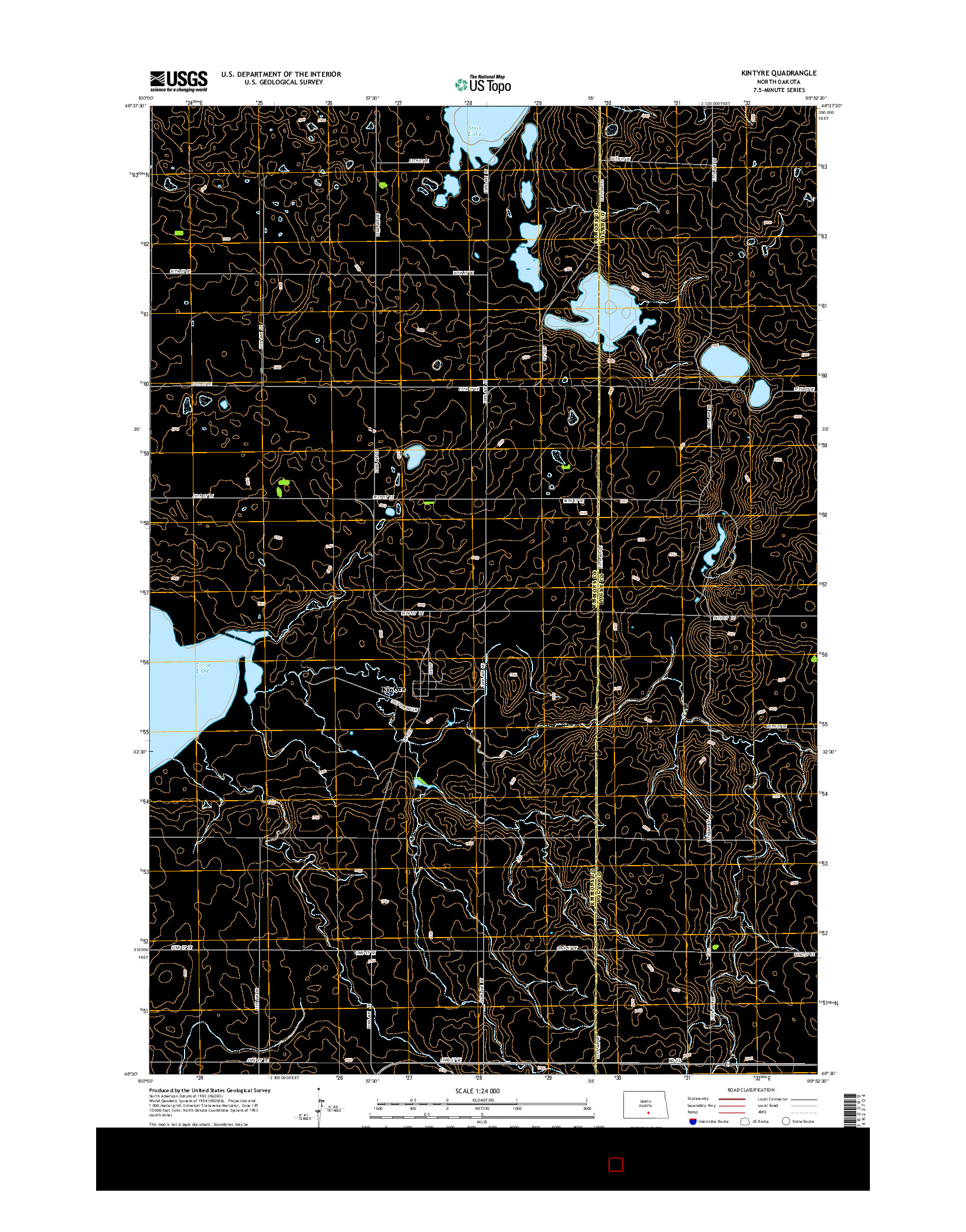 USGS US TOPO 7.5-MINUTE MAP FOR KINTYRE, ND 2014