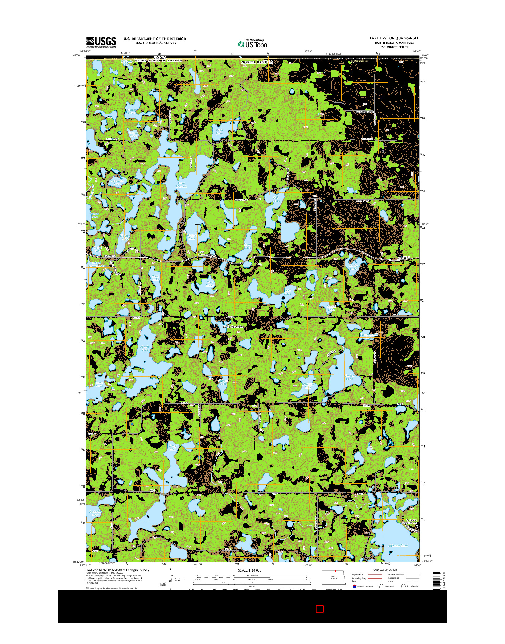 USGS US TOPO 7.5-MINUTE MAP FOR LAKE UPSILON, ND-MB 2014