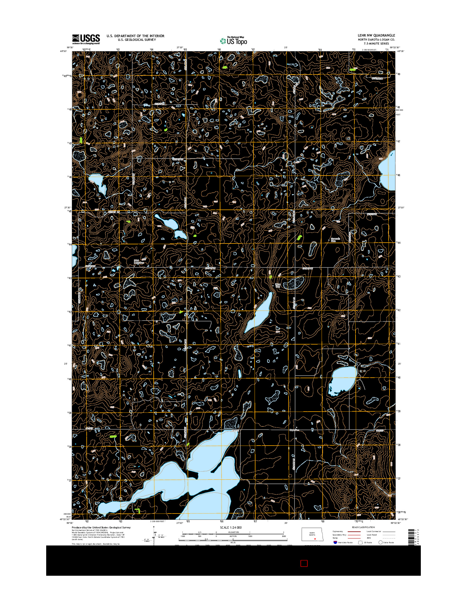 USGS US TOPO 7.5-MINUTE MAP FOR LEHR NW, ND 2014