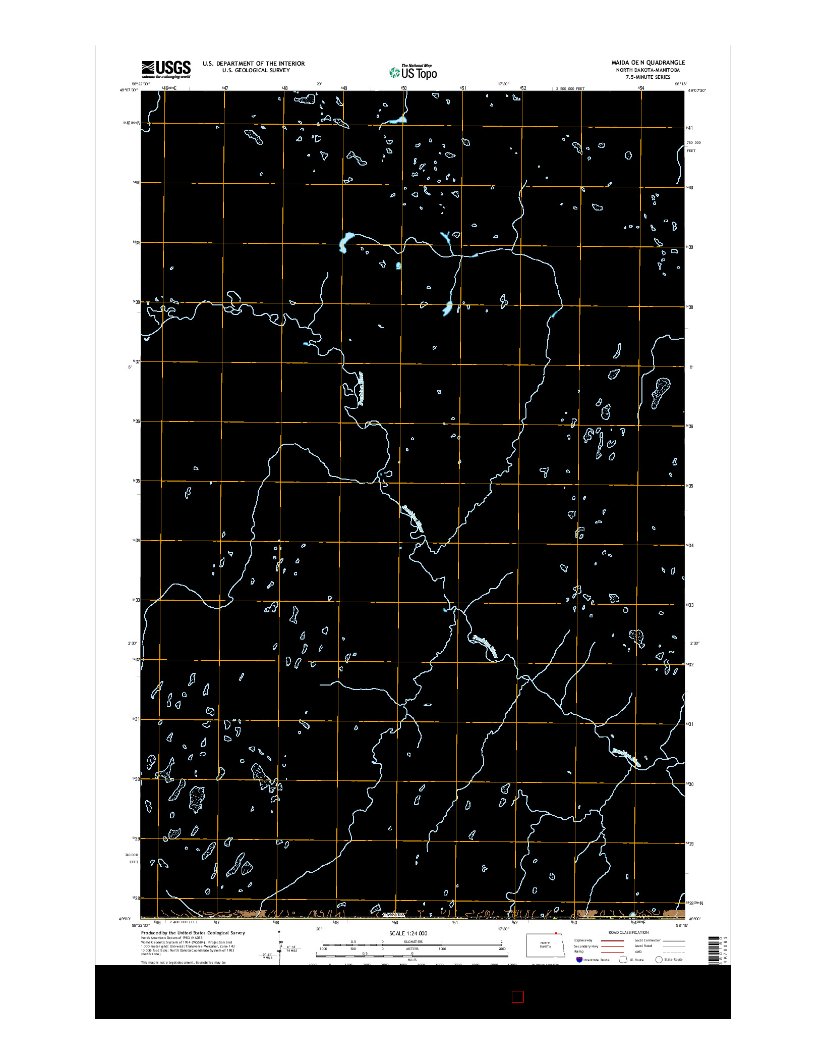 USGS US TOPO 7.5-MINUTE MAP FOR MAIDA OE N, ND-MB 2014