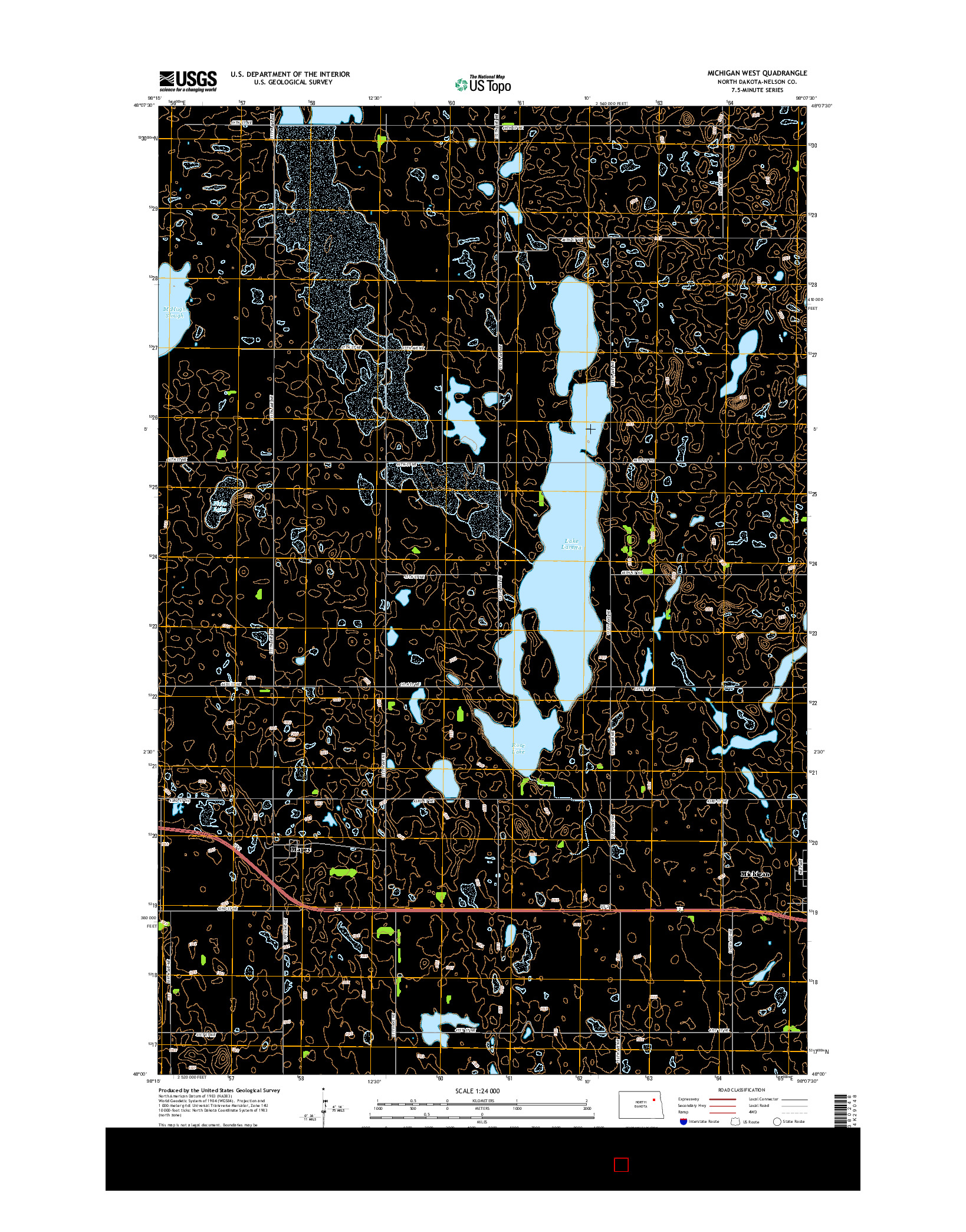 USGS US TOPO 7.5-MINUTE MAP FOR MICHIGAN WEST, ND 2014