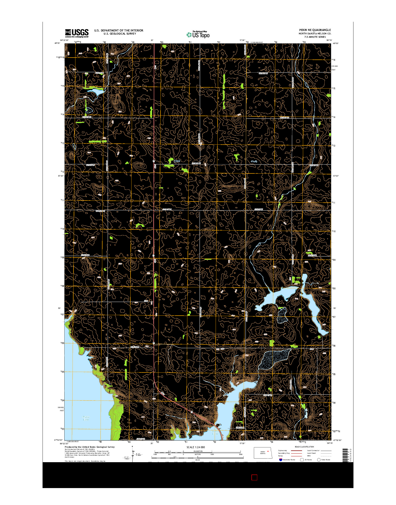 USGS US TOPO 7.5-MINUTE MAP FOR PEKIN NE, ND 2014