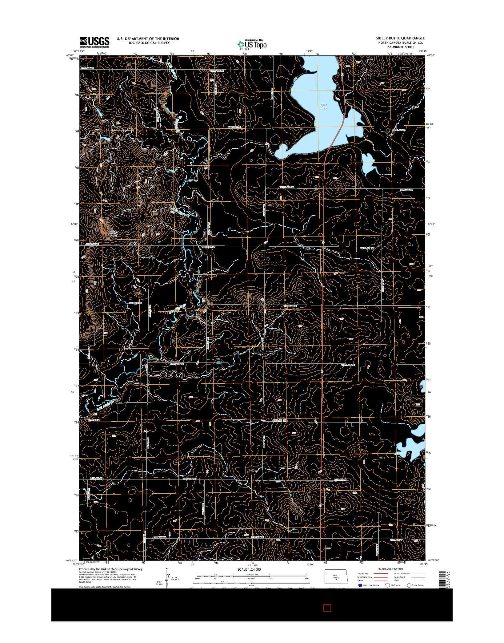 USGS US TOPO 7.5-MINUTE MAP FOR SIBLEY BUTTE, ND 2014