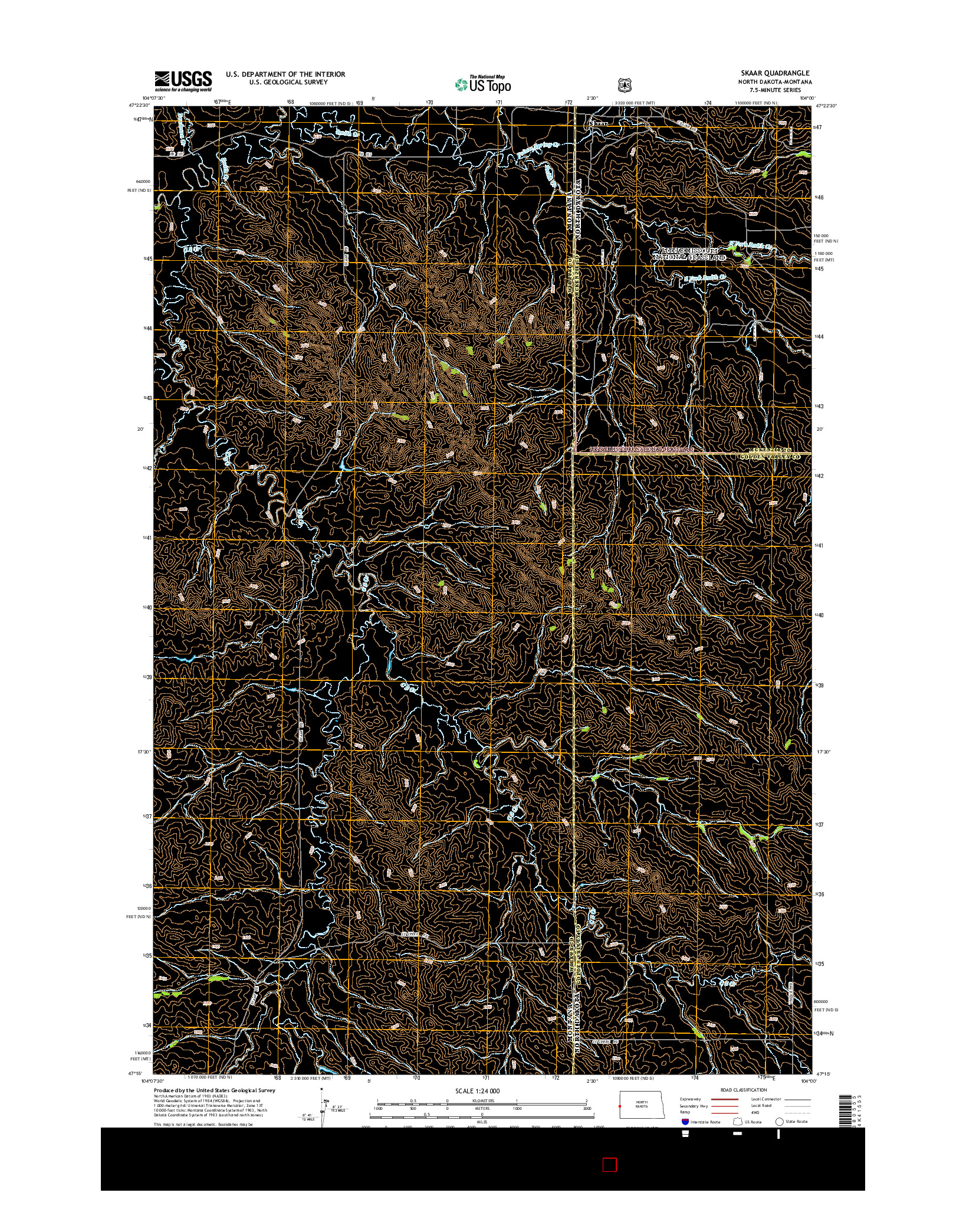 USGS US TOPO 7.5-MINUTE MAP FOR SKAAR, ND-MT 2014