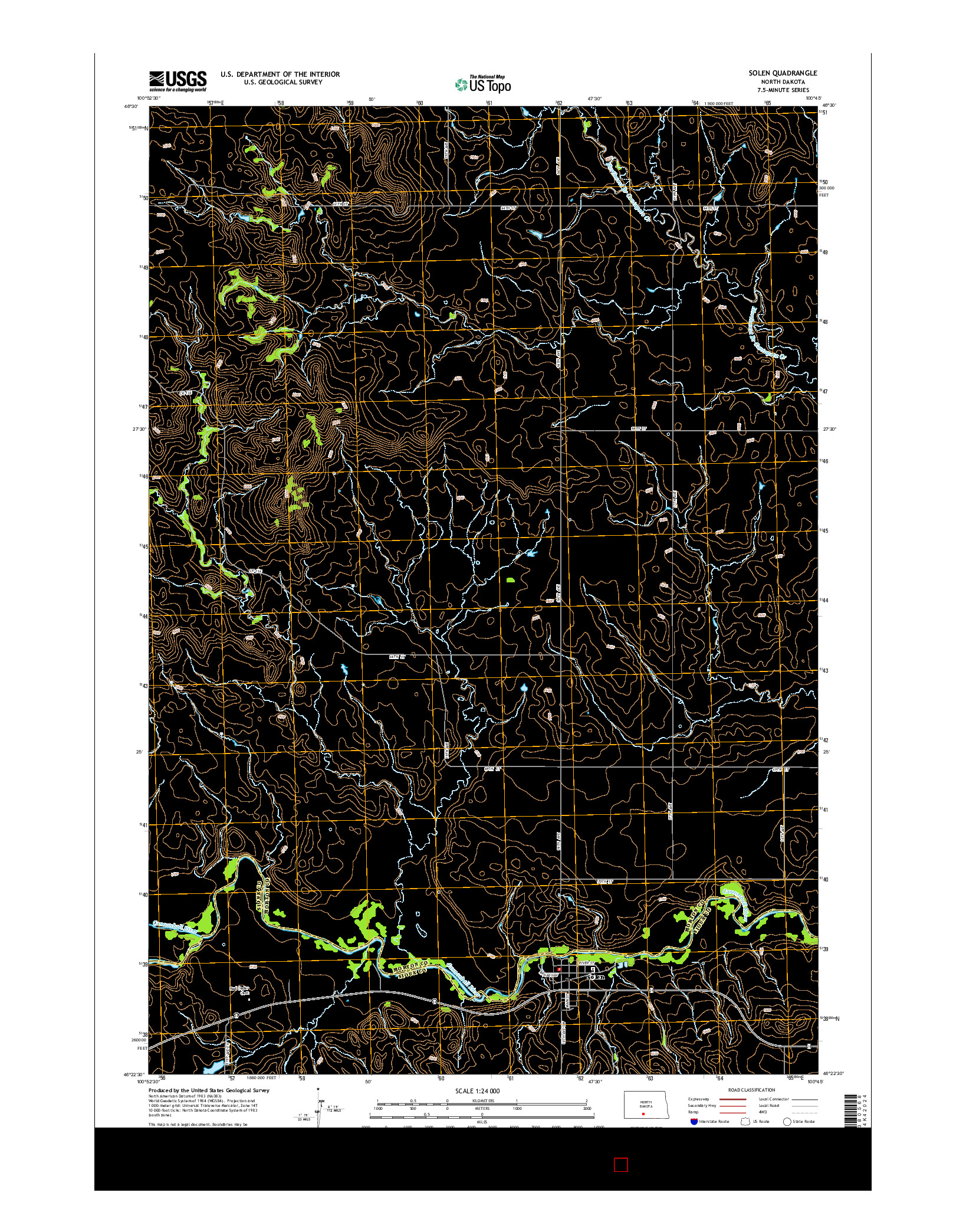 USGS US TOPO 7.5-MINUTE MAP FOR SOLEN, ND 2014