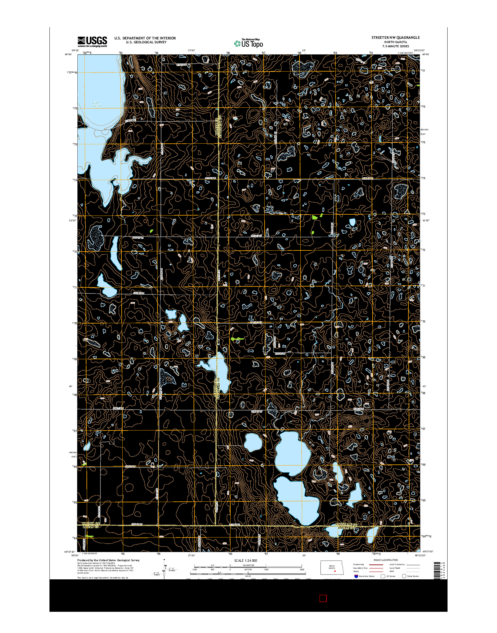 USGS US TOPO 7.5-MINUTE MAP FOR STREETER NW, ND 2014