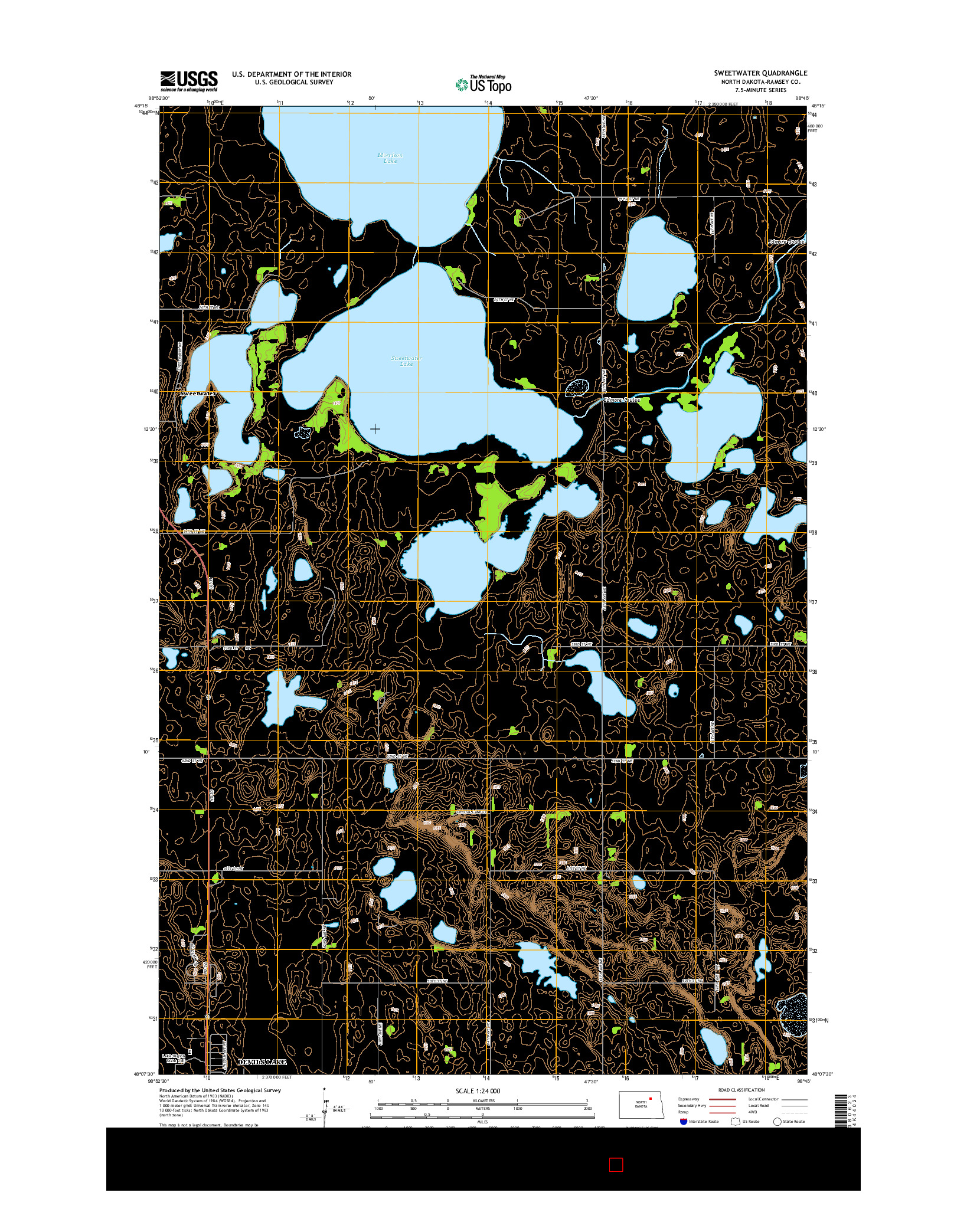 USGS US TOPO 7.5-MINUTE MAP FOR SWEETWATER, ND 2014