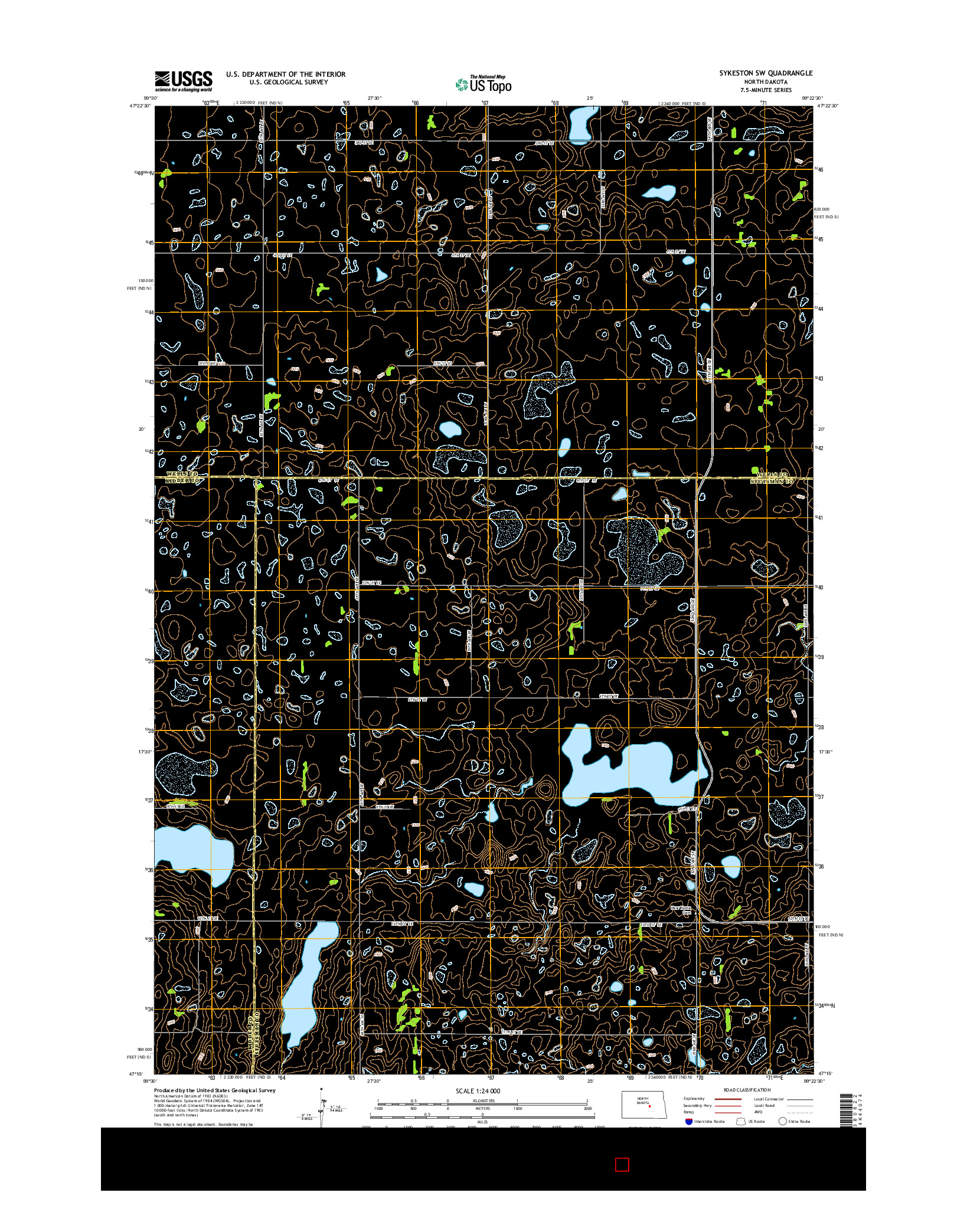 USGS US TOPO 7.5-MINUTE MAP FOR SYKESTON SW, ND 2014