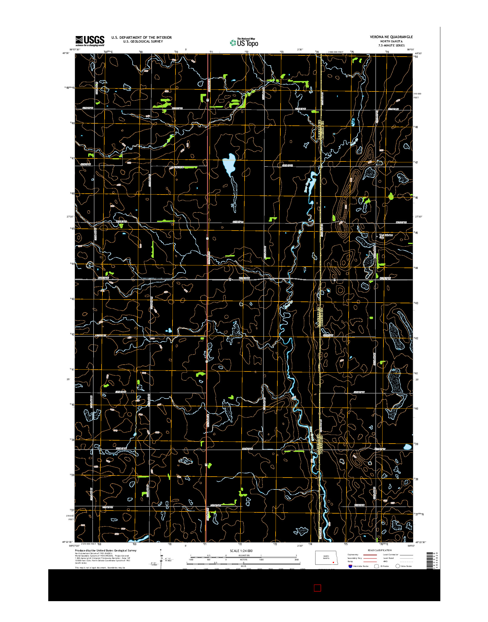 USGS US TOPO 7.5-MINUTE MAP FOR VERONA NE, ND 2014