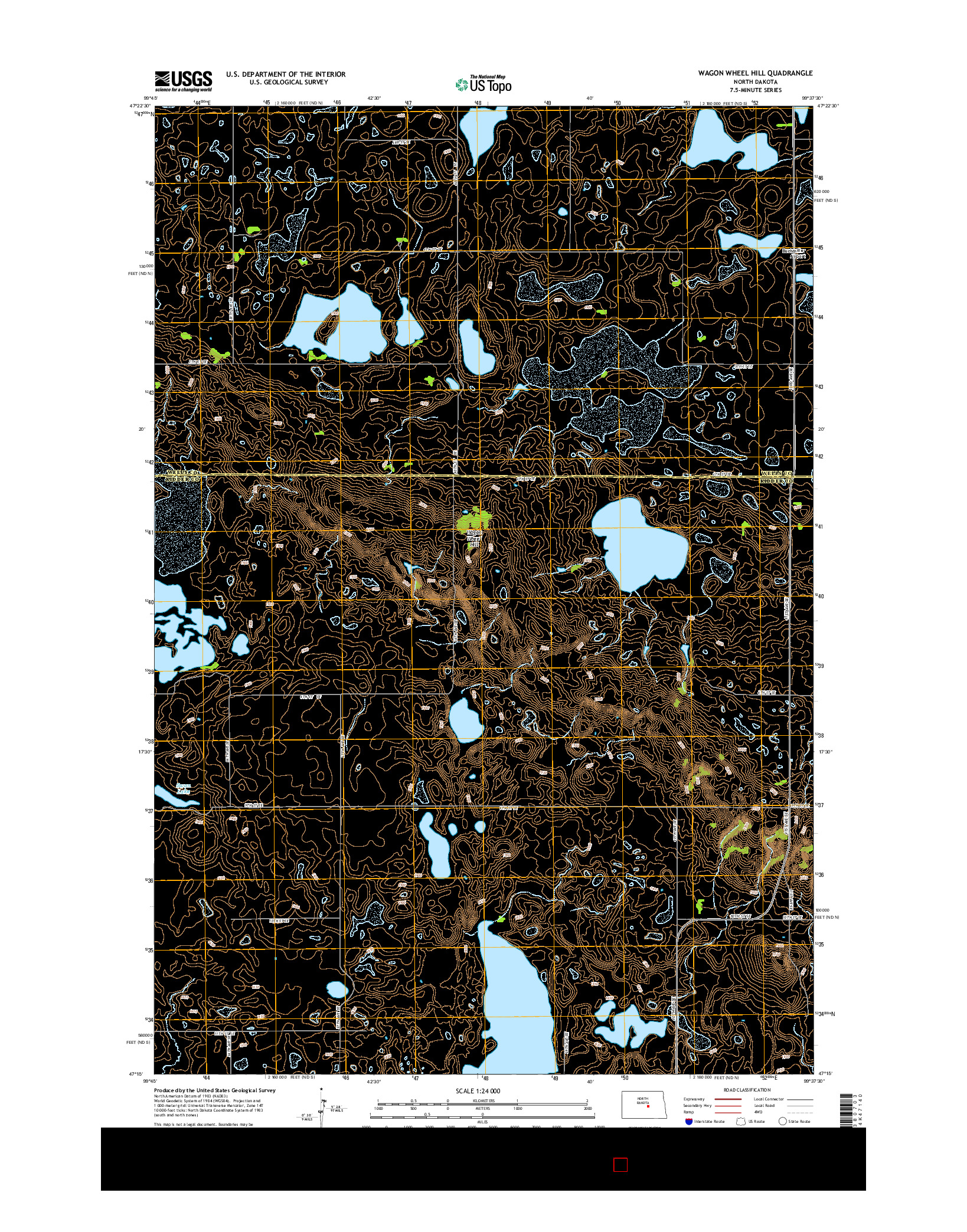 USGS US TOPO 7.5-MINUTE MAP FOR WAGON WHEEL HILL, ND 2014