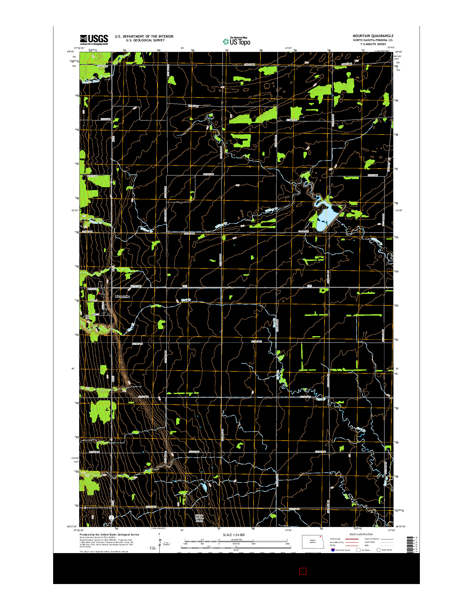 USGS US TOPO 7.5-MINUTE MAP FOR MOUNTAIN, ND 2014