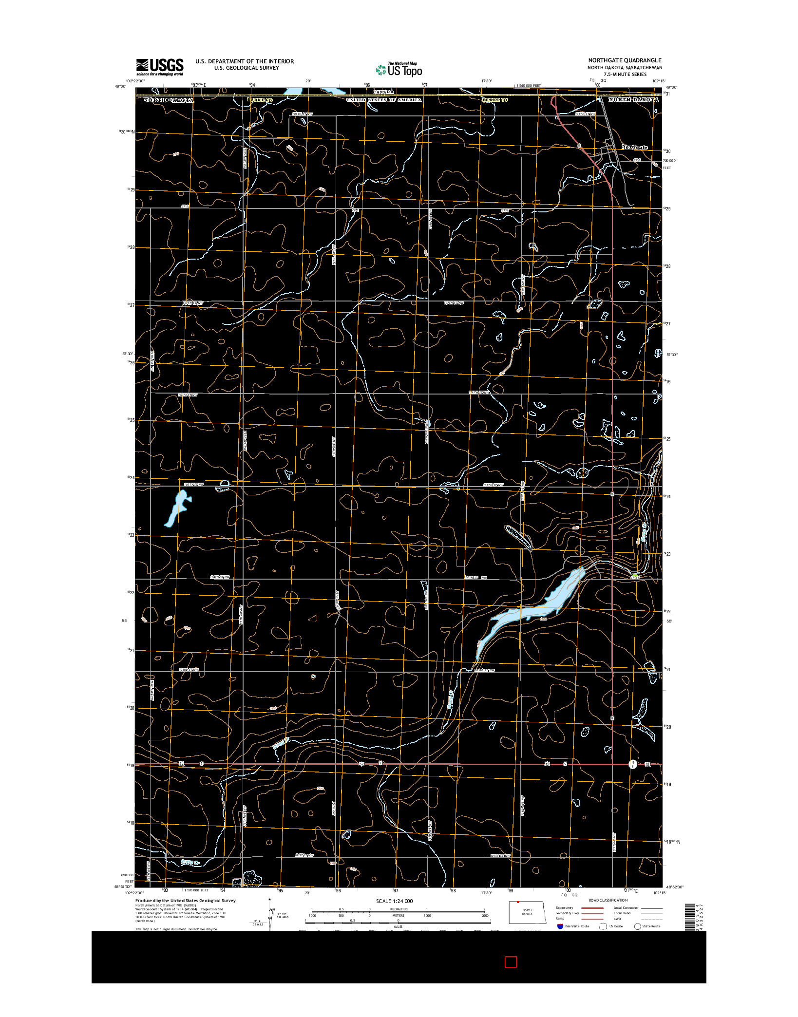 USGS US TOPO 7.5-MINUTE MAP FOR NORTHGATE, ND-SK 2014