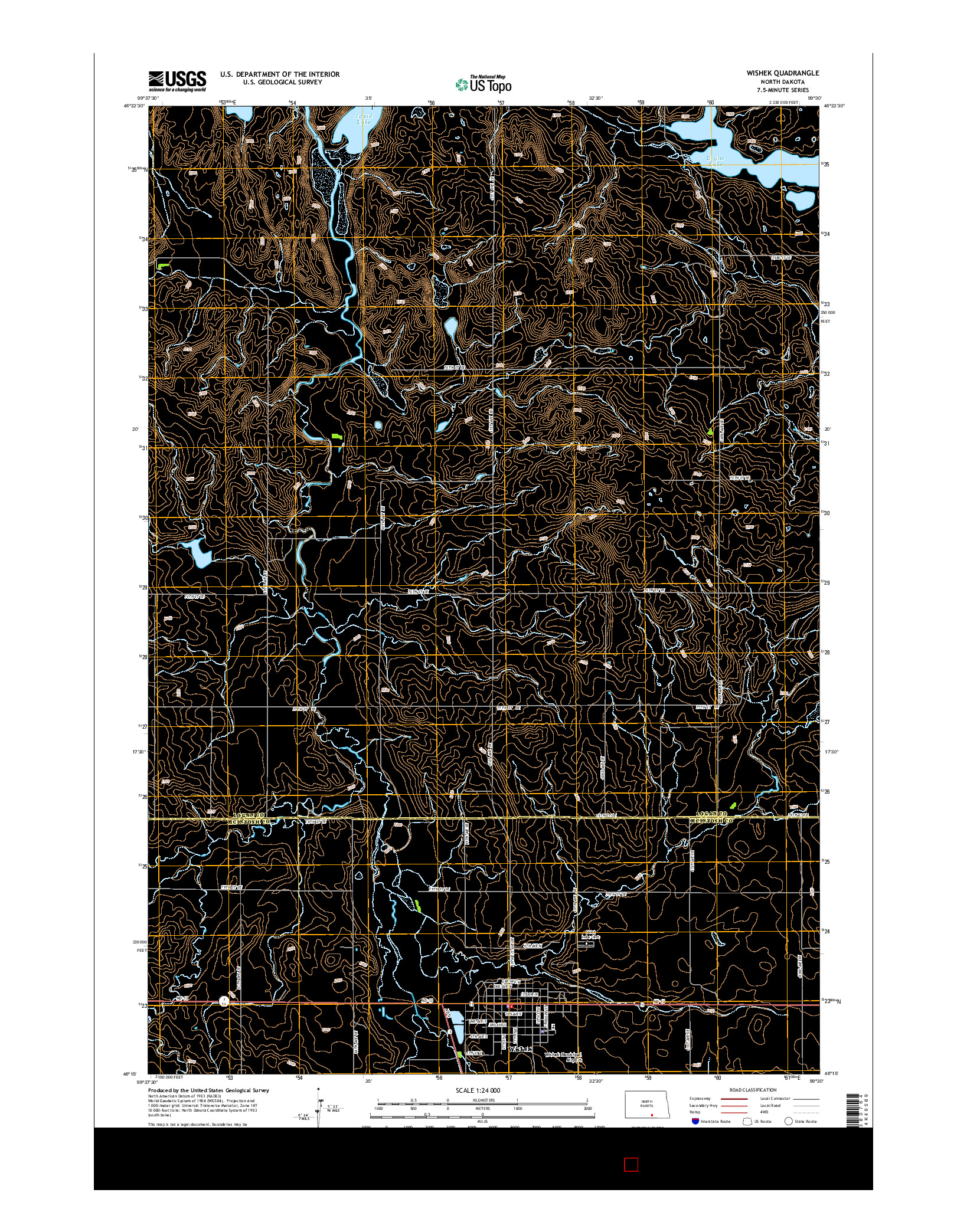 USGS US TOPO 7.5-MINUTE MAP FOR WISHEK, ND 2014