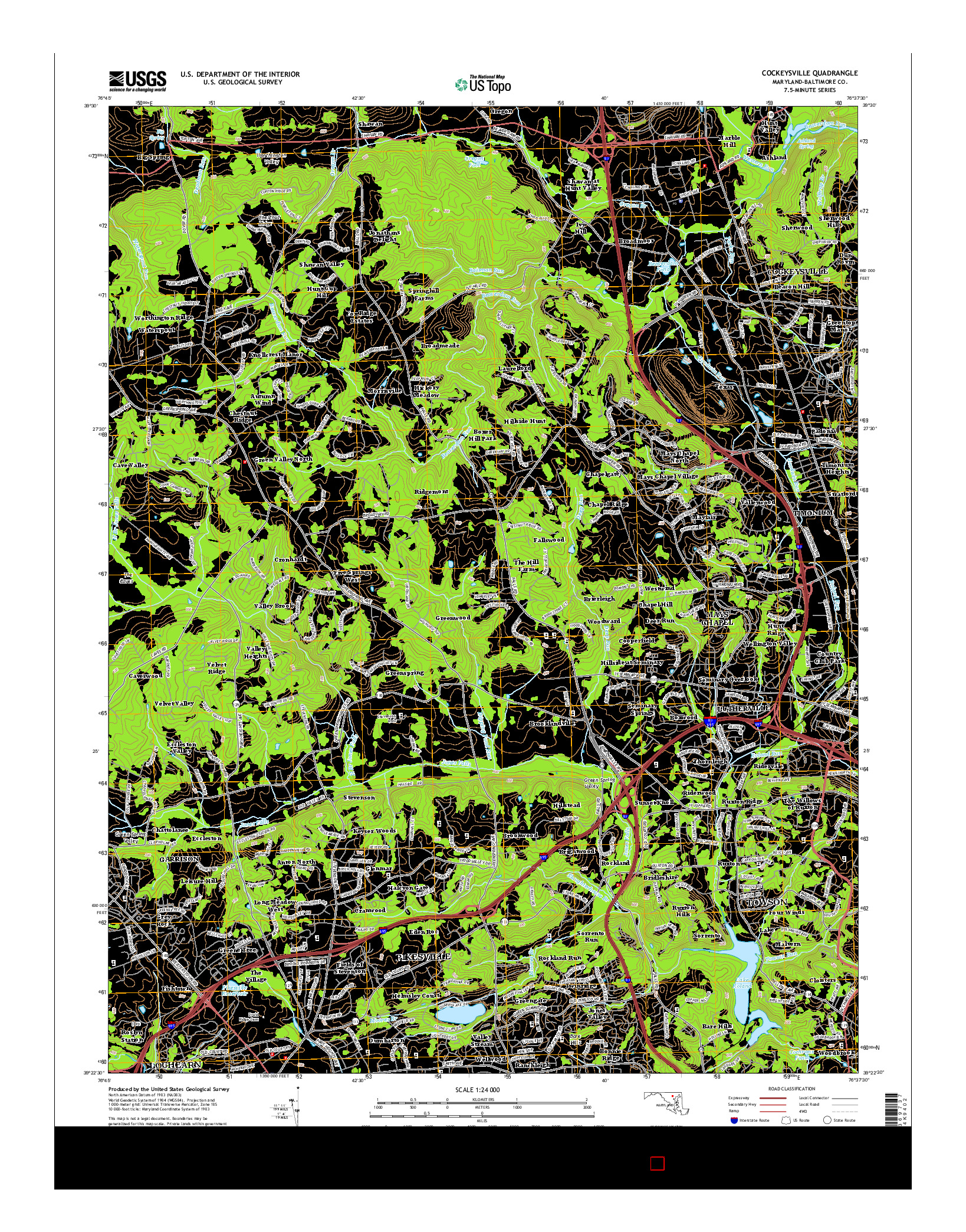 USGS US TOPO 7.5-MINUTE MAP FOR COCKEYSVILLE, MD 2014