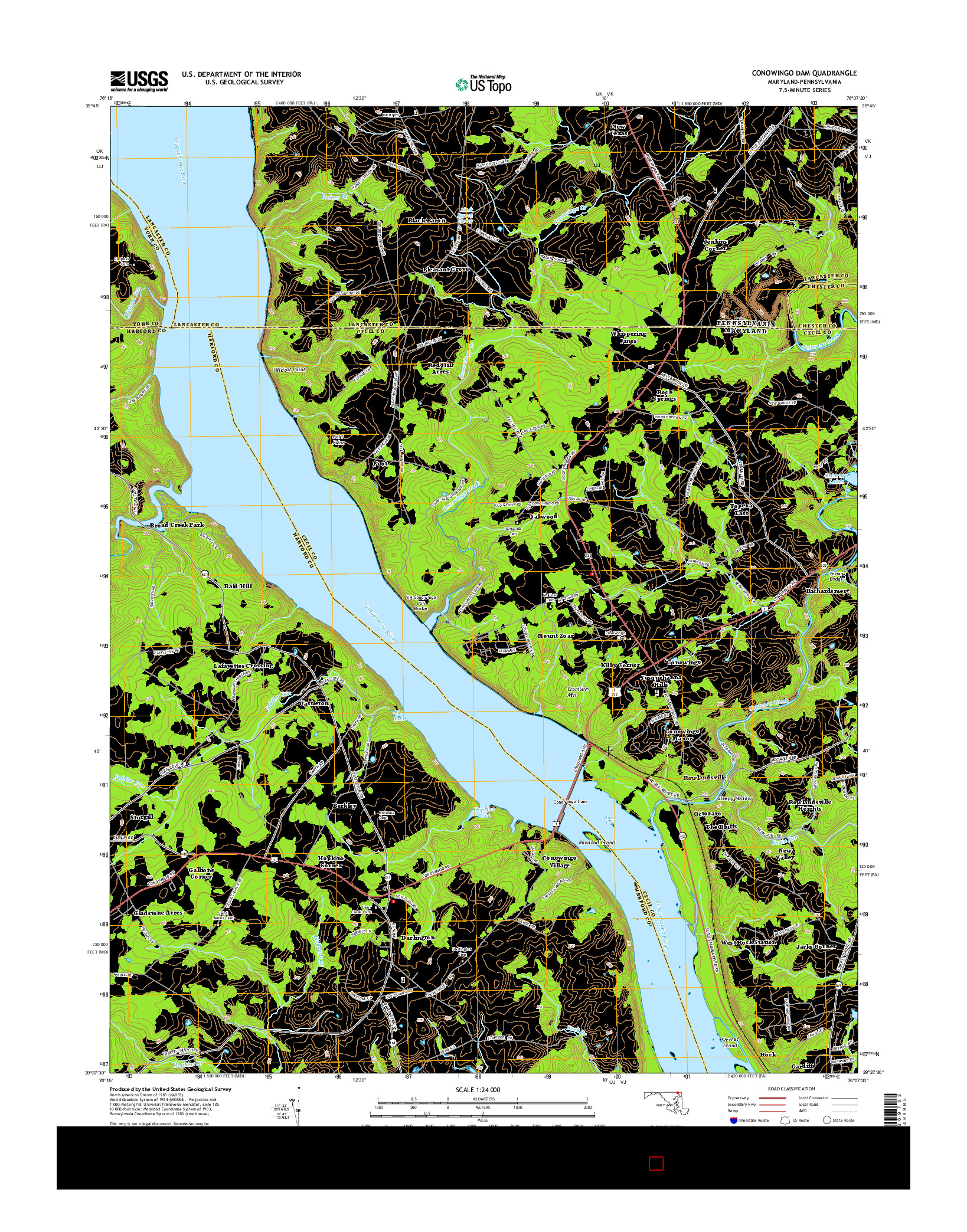 USGS US TOPO 7.5-MINUTE MAP FOR CONOWINGO DAM, MD-PA 2014
