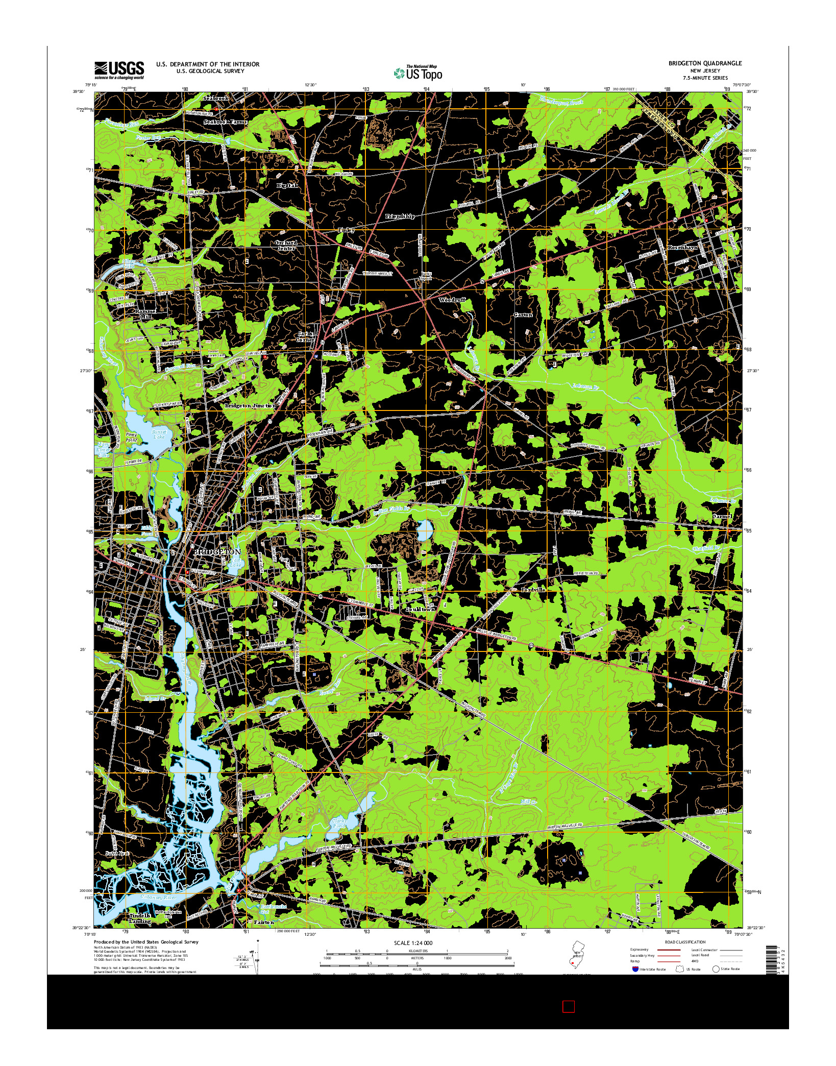 USGS US TOPO 7.5-MINUTE MAP FOR BRIDGETON, NJ 2014