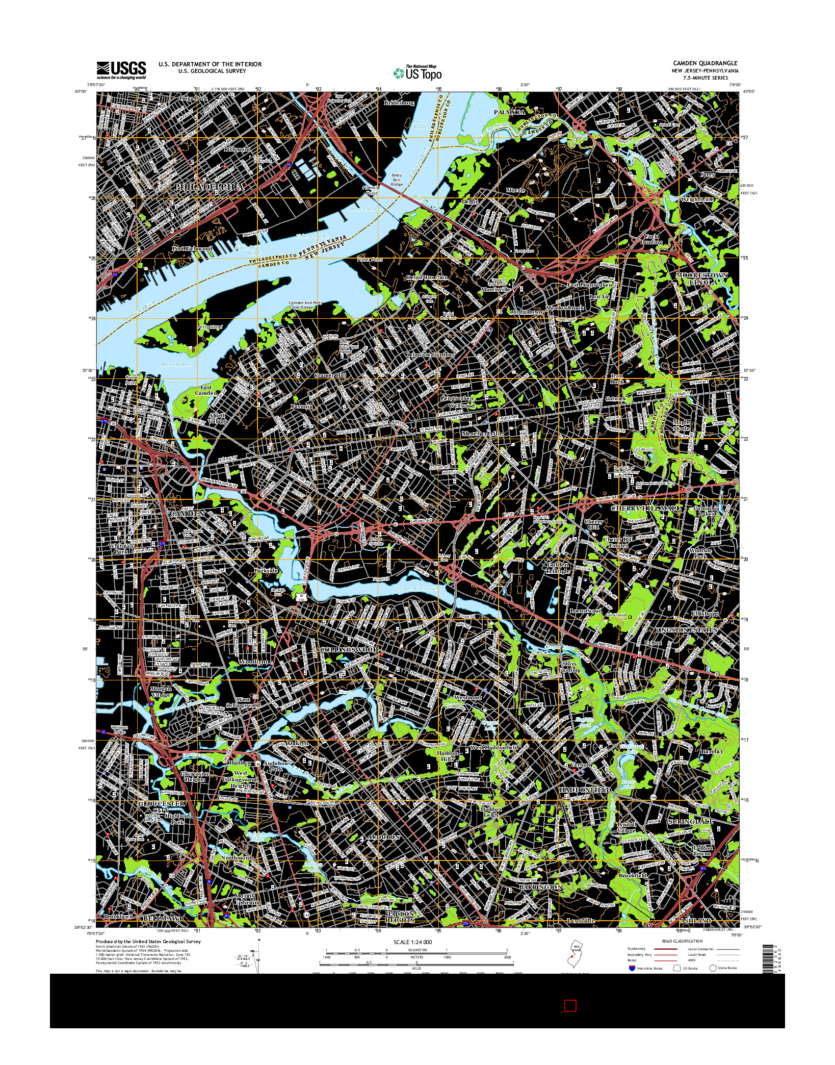 USGS US TOPO 7.5-MINUTE MAP FOR CAMDEN, NJ-PA 2014