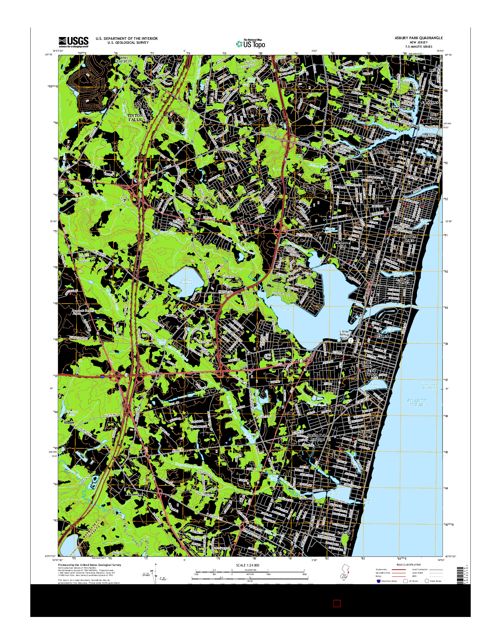USGS US TOPO 7.5-MINUTE MAP FOR ASBURY PARK, NJ 2014