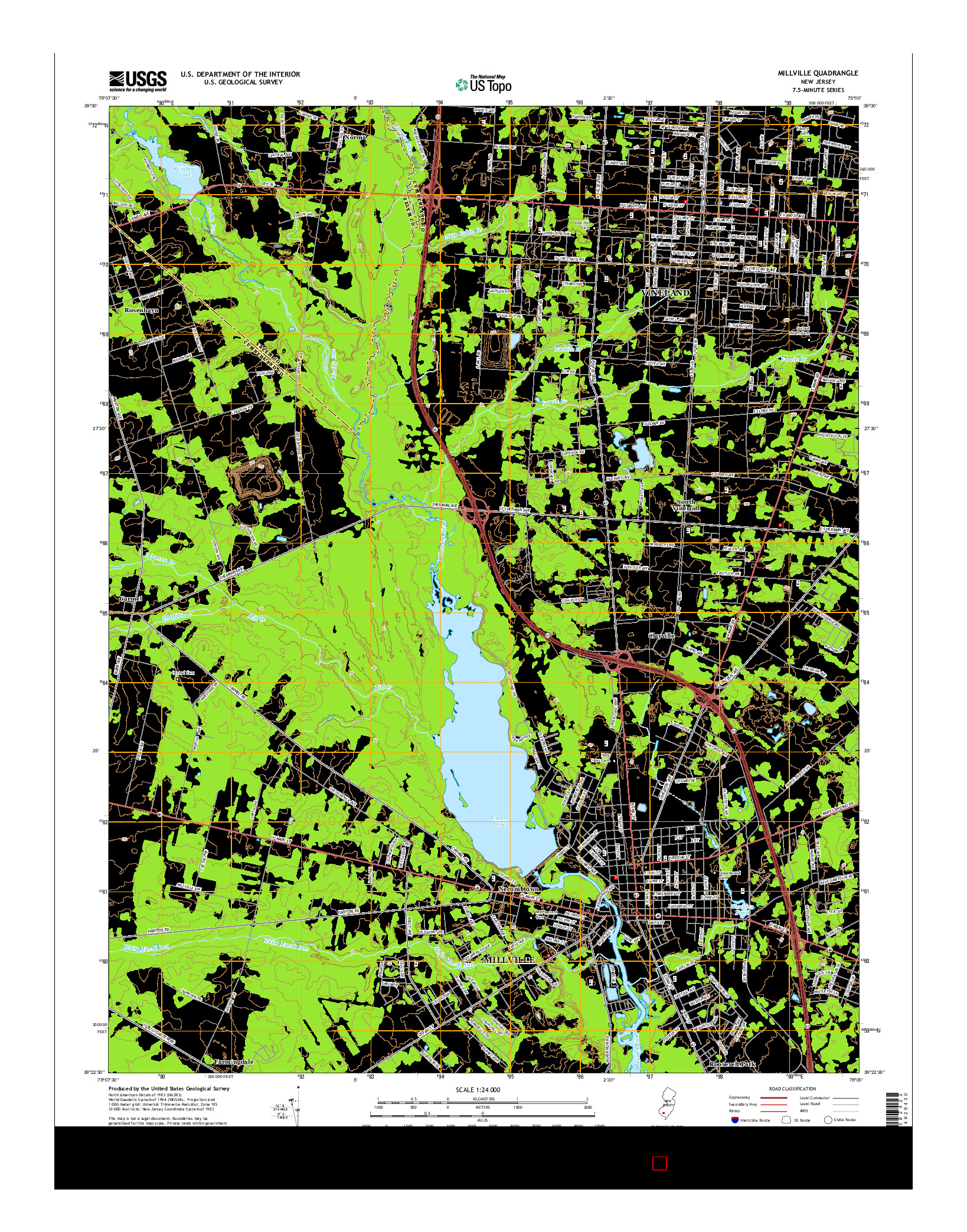 USGS US TOPO 7.5-MINUTE MAP FOR MILLVILLE, NJ 2014