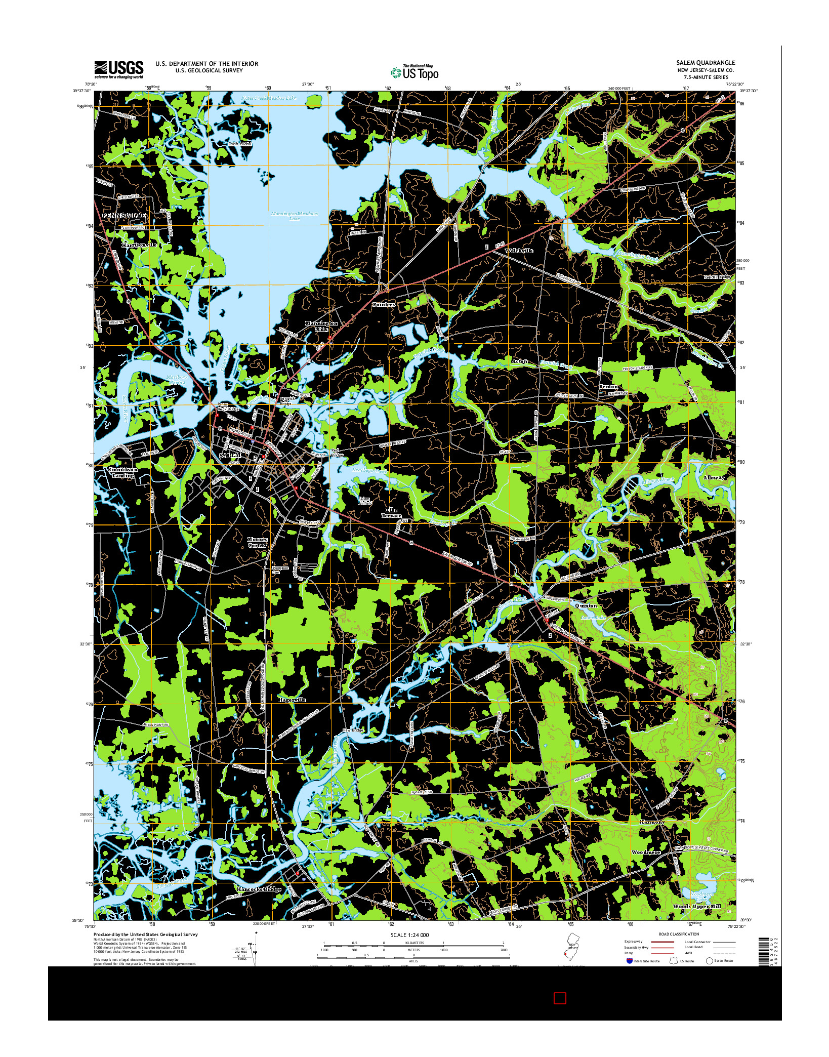 USGS US TOPO 7.5-MINUTE MAP FOR SALEM, NJ 2014