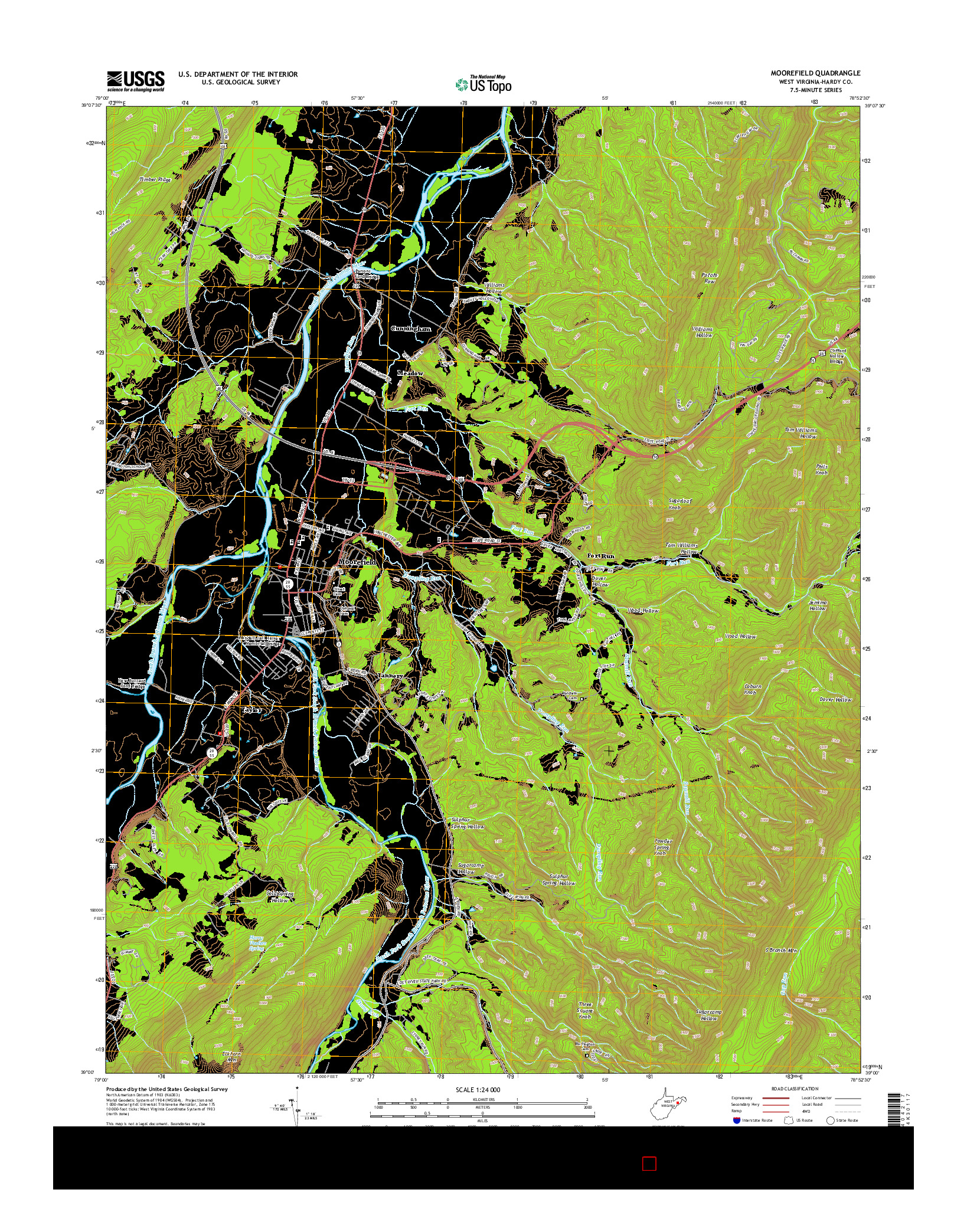 USGS US TOPO 7.5-MINUTE MAP FOR MOOREFIELD, WV 2014