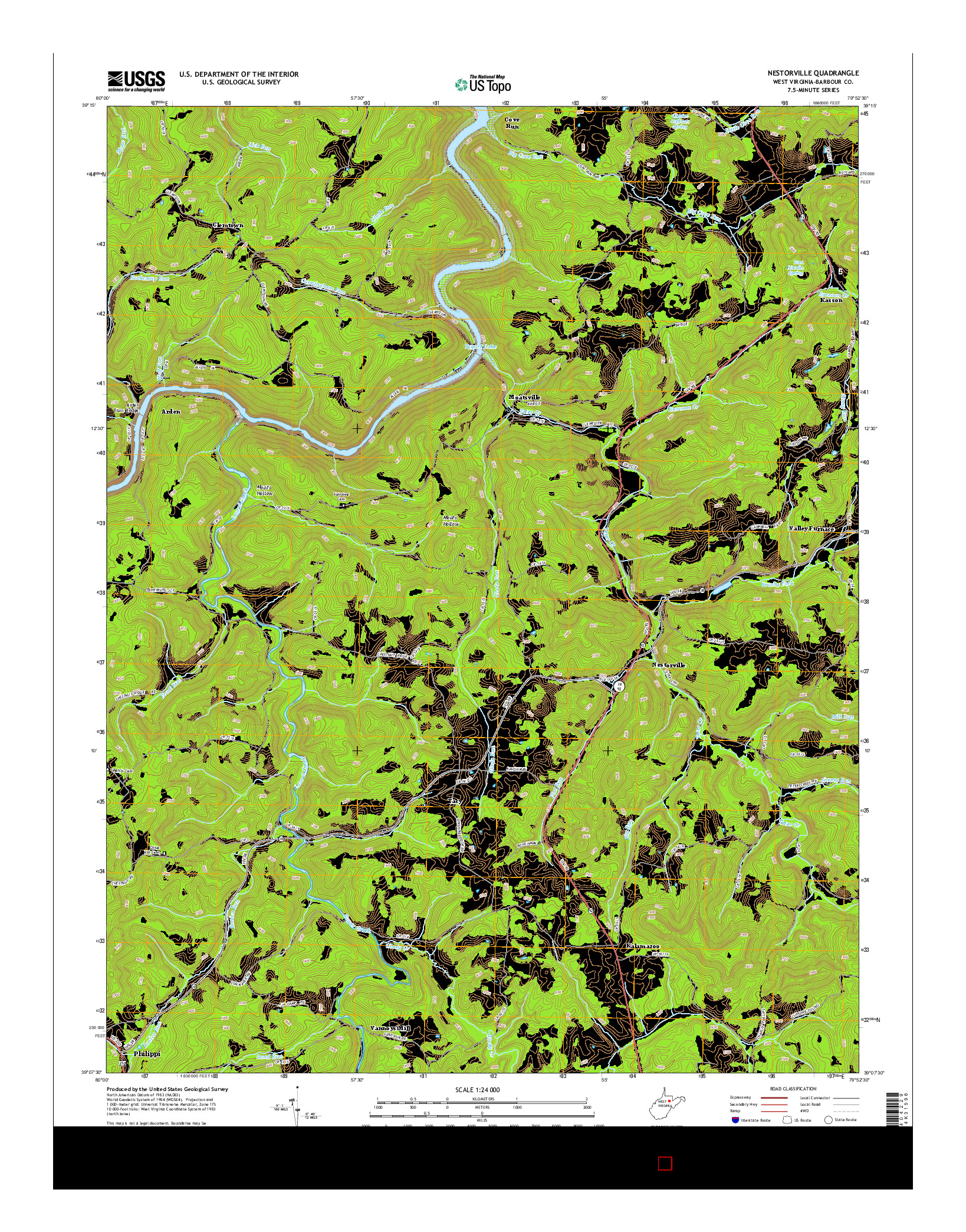 USGS US TOPO 7.5-MINUTE MAP FOR NESTORVILLE, WV 2014