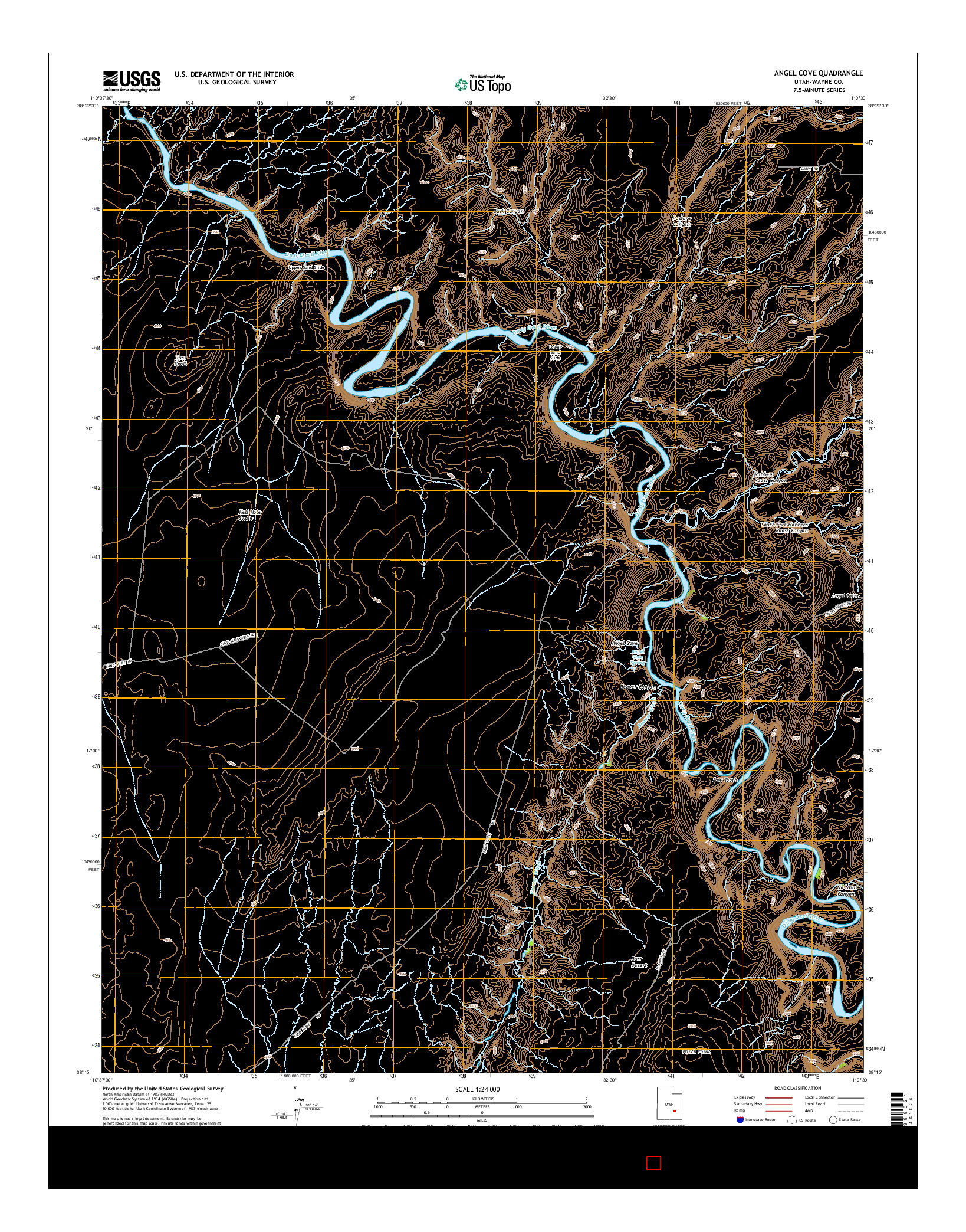 USGS US TOPO 7.5-MINUTE MAP FOR ANGEL COVE, UT 2014