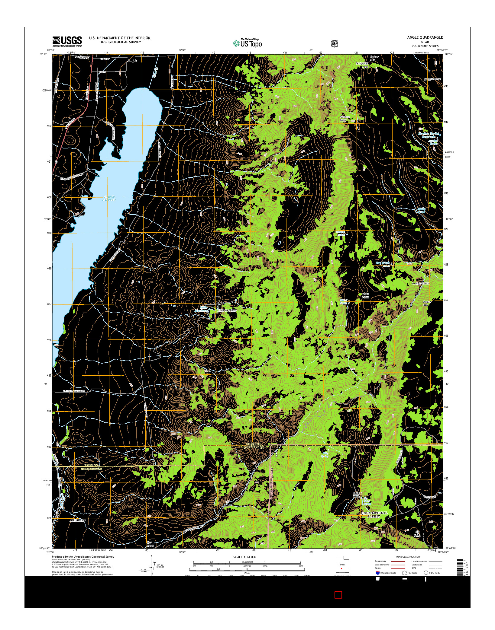 USGS US TOPO 7.5-MINUTE MAP FOR ANGLE, UT 2014
