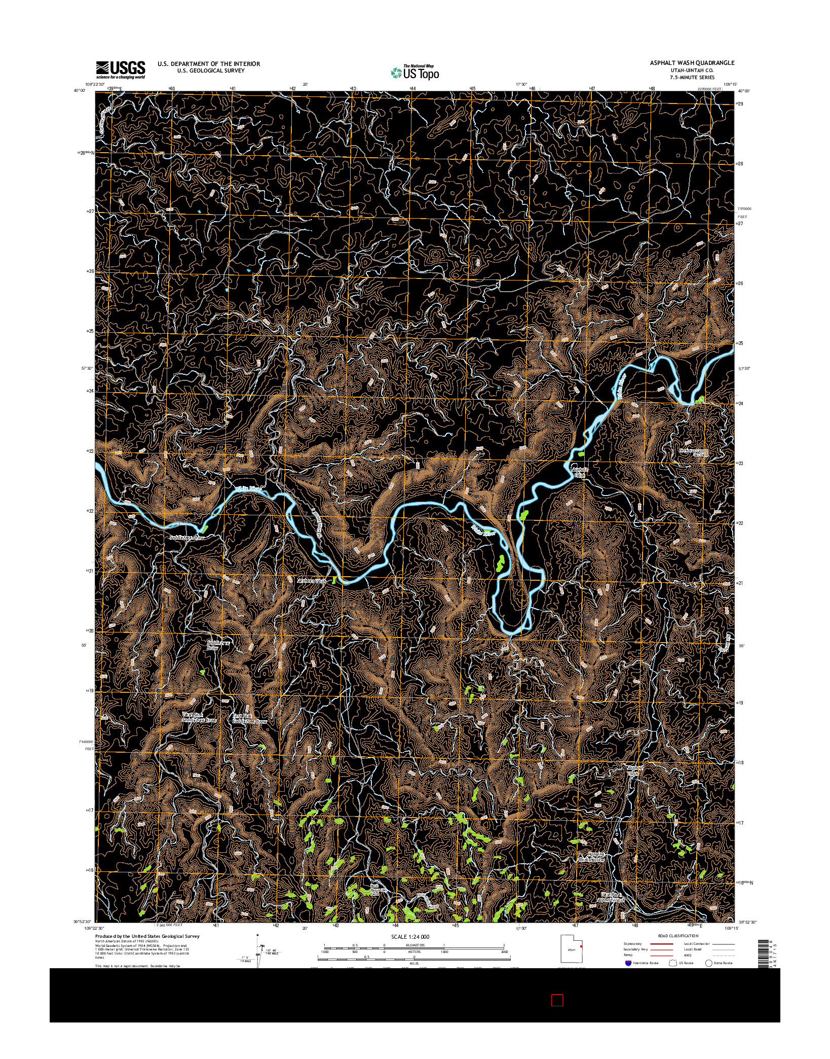 USGS US TOPO 7.5-MINUTE MAP FOR ASPHALT WASH, UT 2014