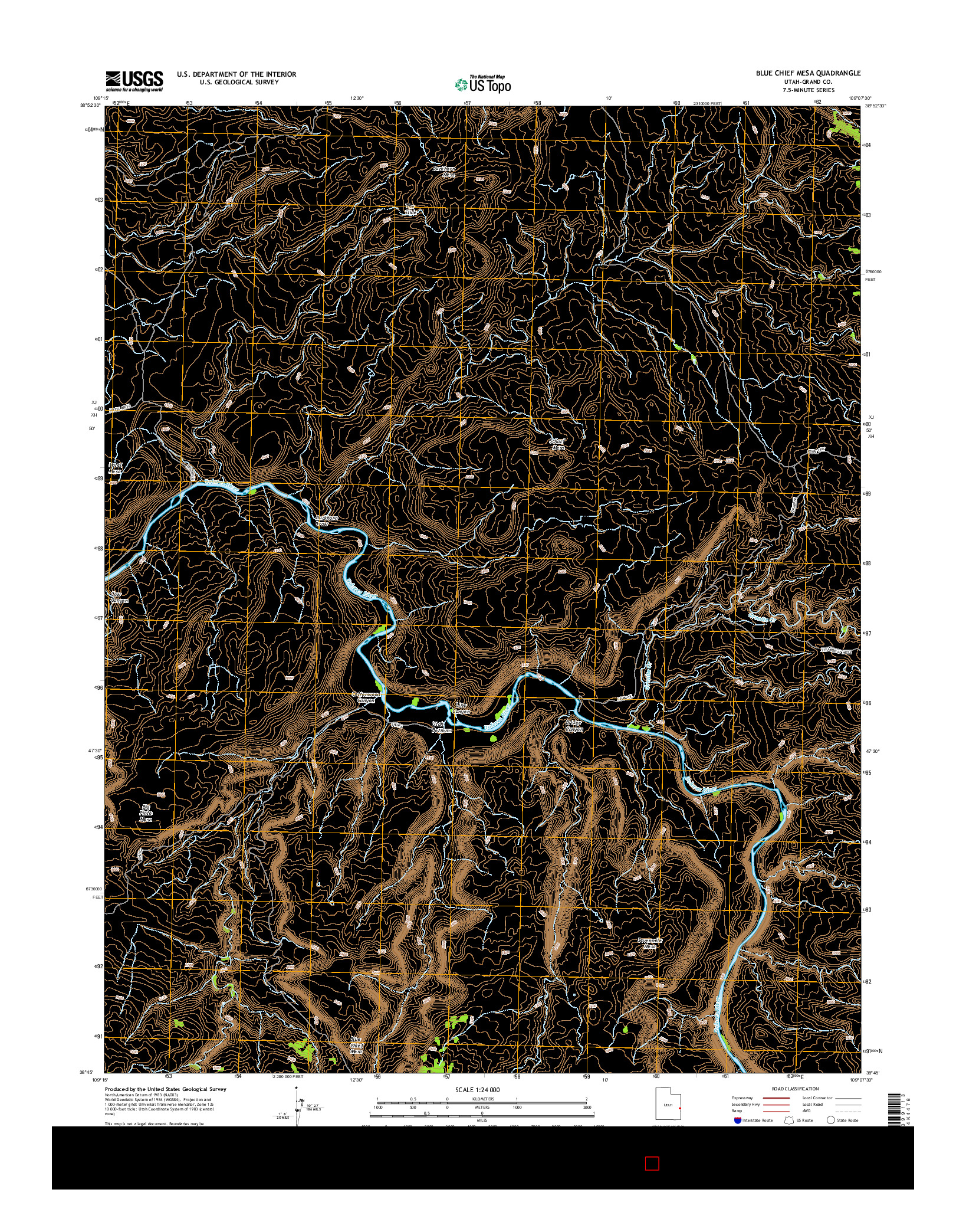 USGS US TOPO 7.5-MINUTE MAP FOR BLUE CHIEF MESA, UT 2014