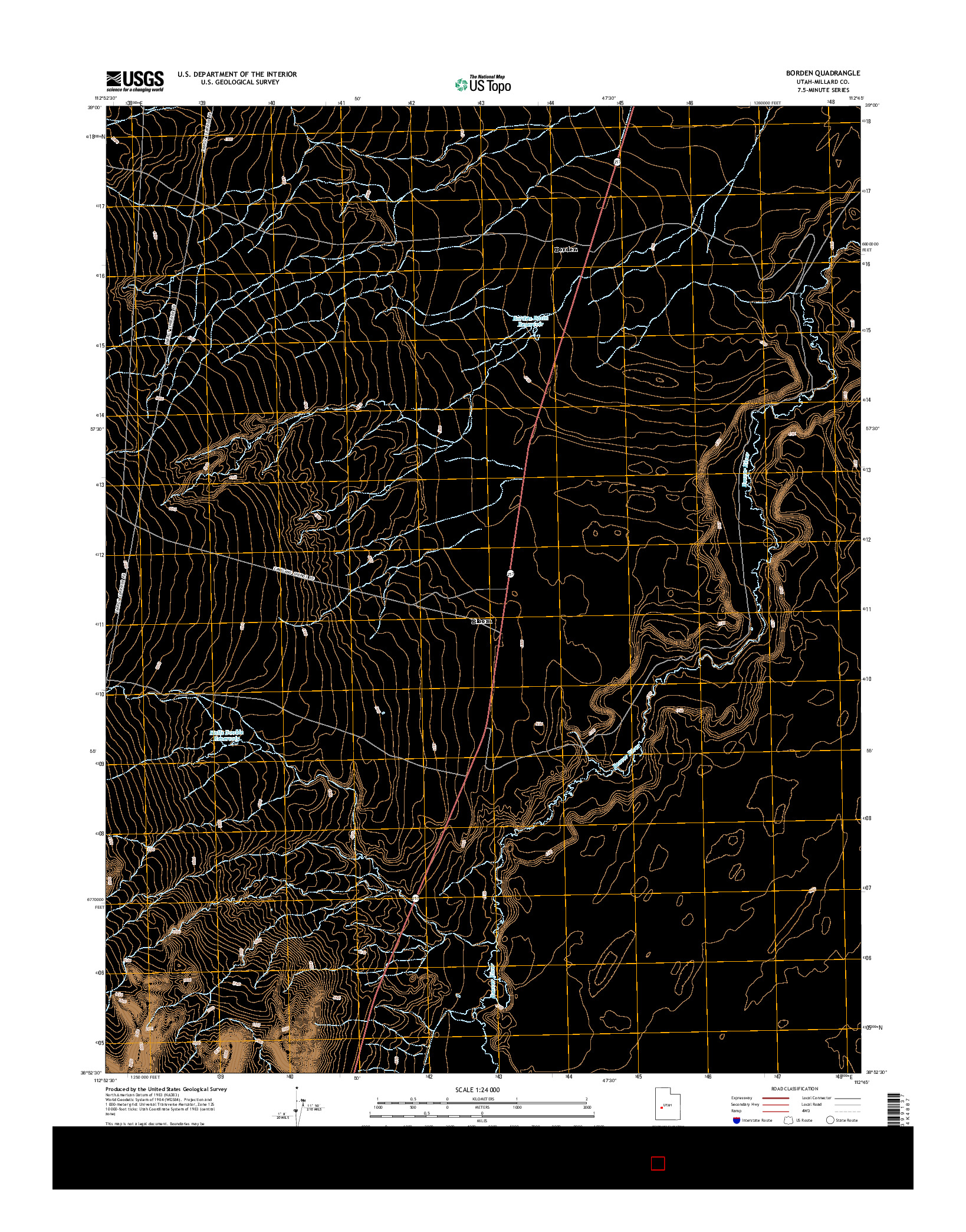 USGS US TOPO 7.5-MINUTE MAP FOR BORDEN, UT 2014