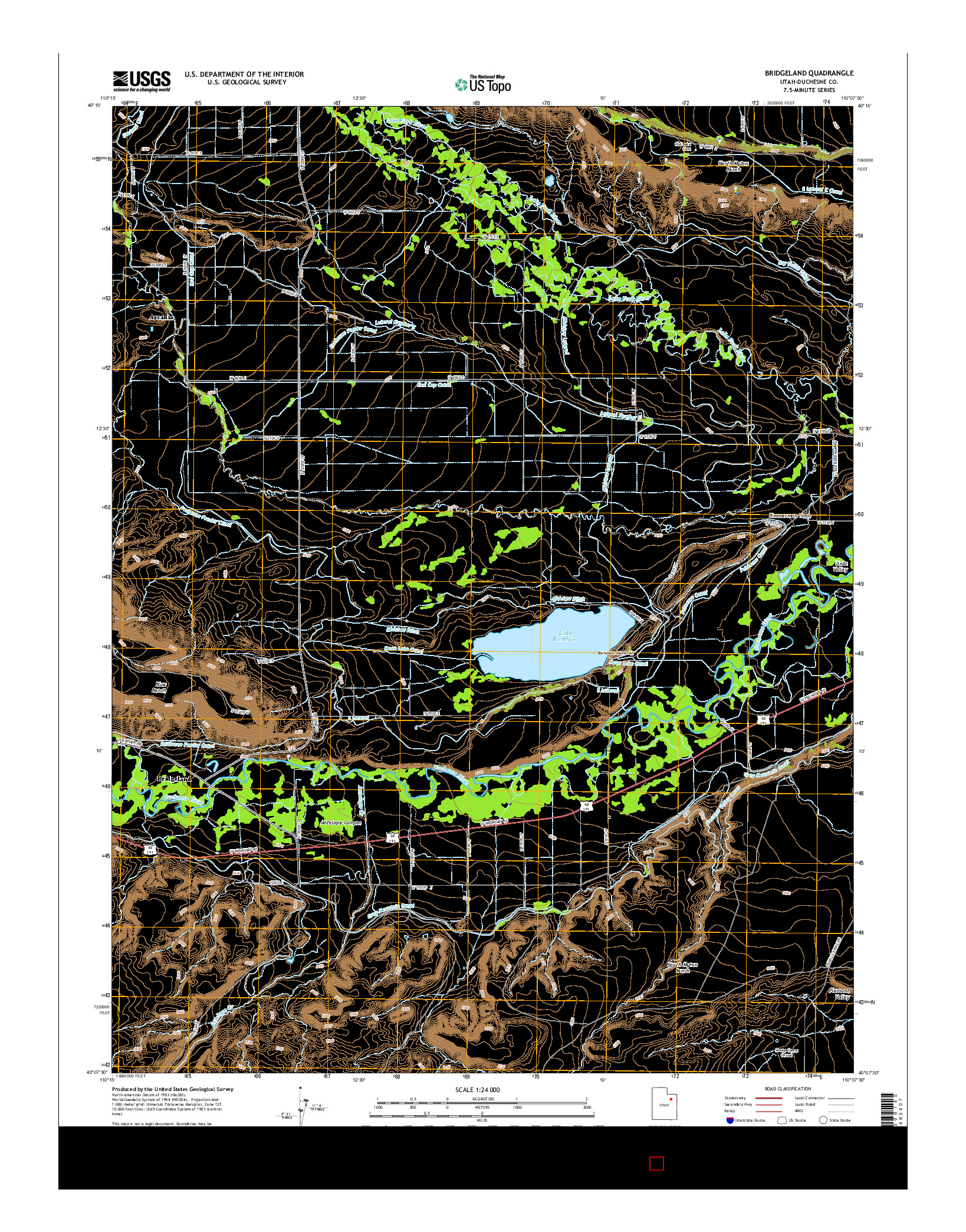 USGS US TOPO 7.5-MINUTE MAP FOR BRIDGELAND, UT 2014