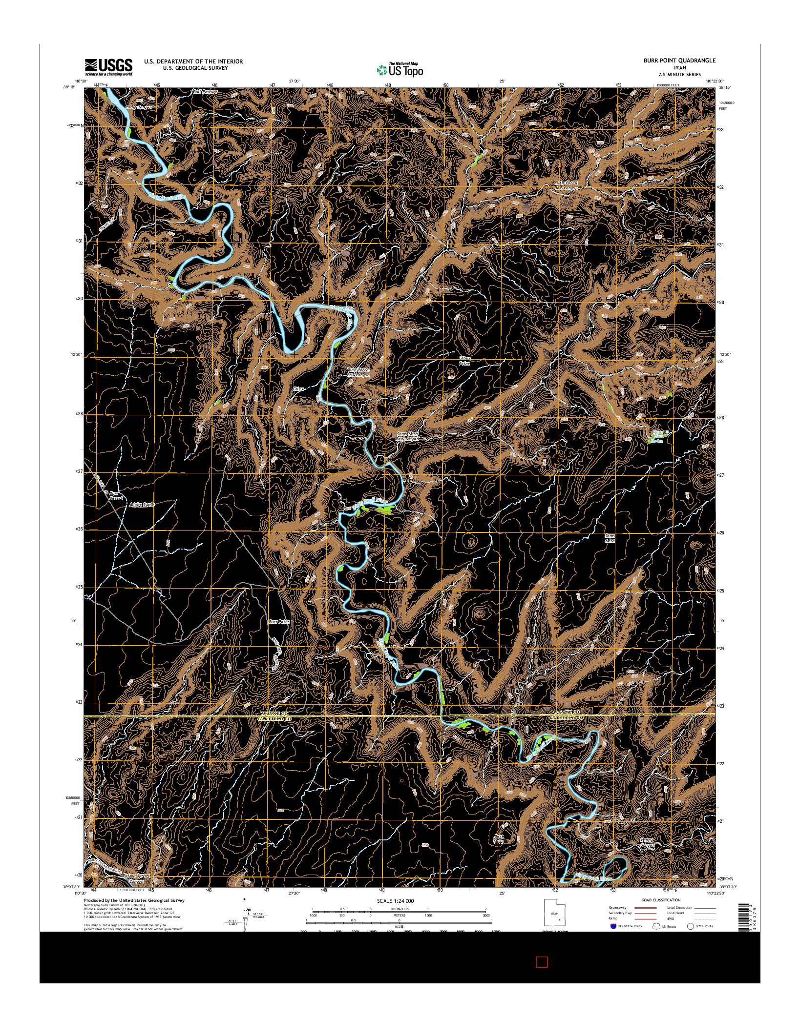 USGS US TOPO 7.5-MINUTE MAP FOR BURR POINT, UT 2014