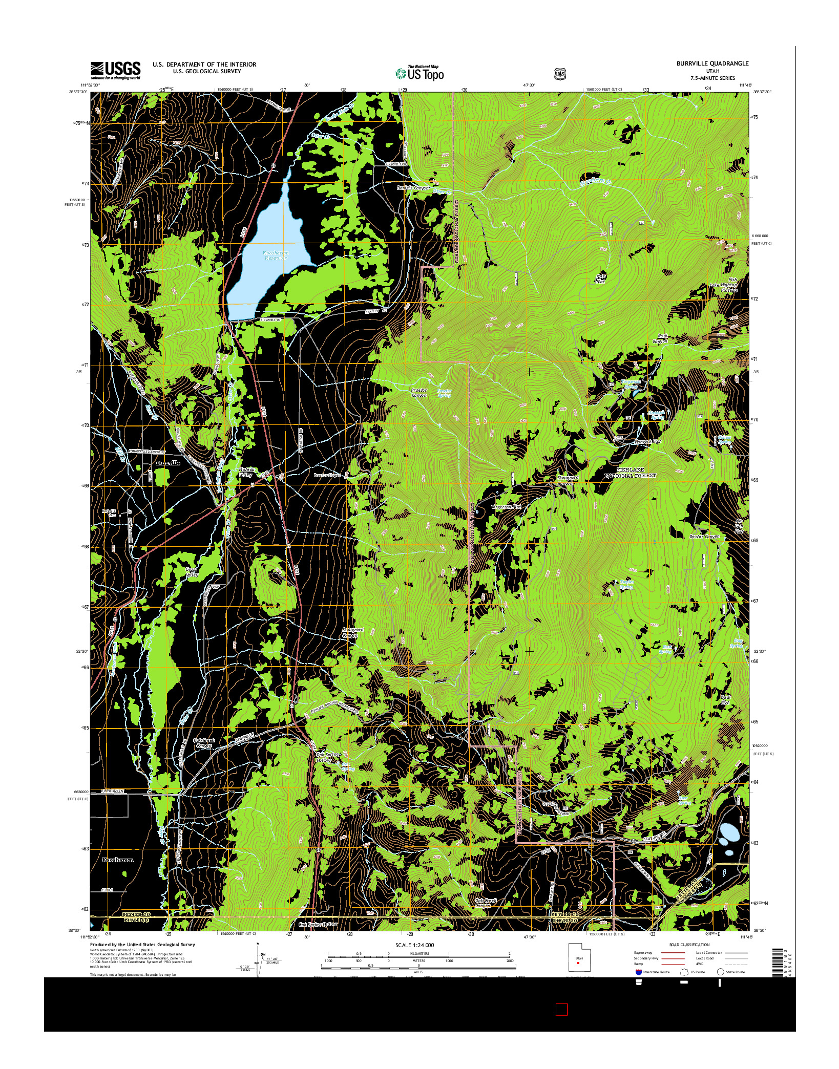 USGS US TOPO 7.5-MINUTE MAP FOR BURRVILLE, UT 2014