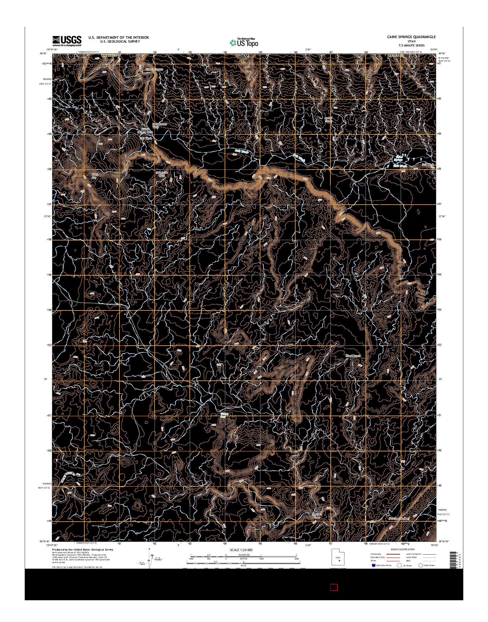 USGS US TOPO 7.5-MINUTE MAP FOR CAINE SPRINGS, UT 2014