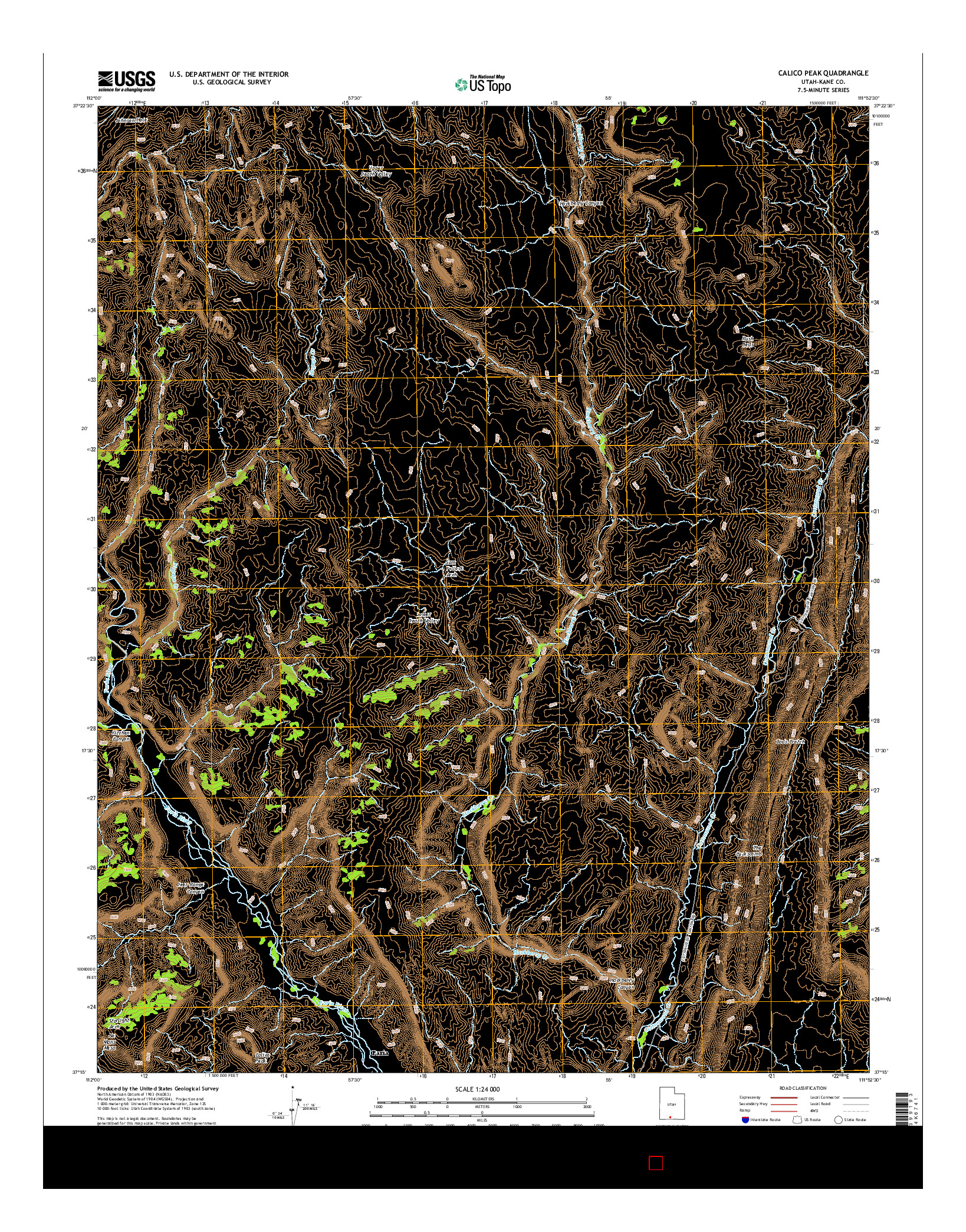 USGS US TOPO 7.5-MINUTE MAP FOR CALICO PEAK, UT 2014