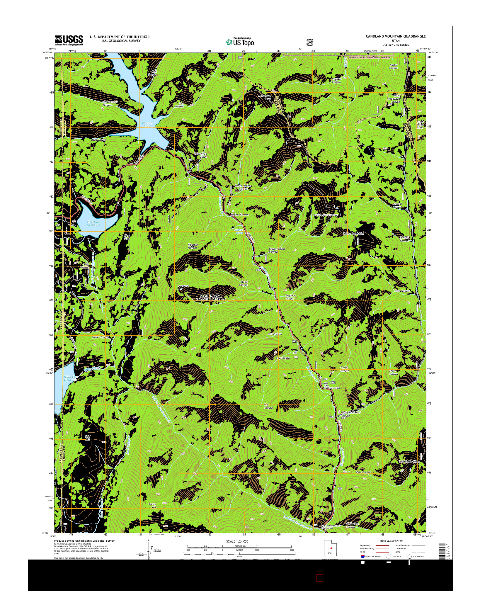 USGS US TOPO 7.5-MINUTE MAP FOR CANDLAND MOUNTAIN, UT 2014