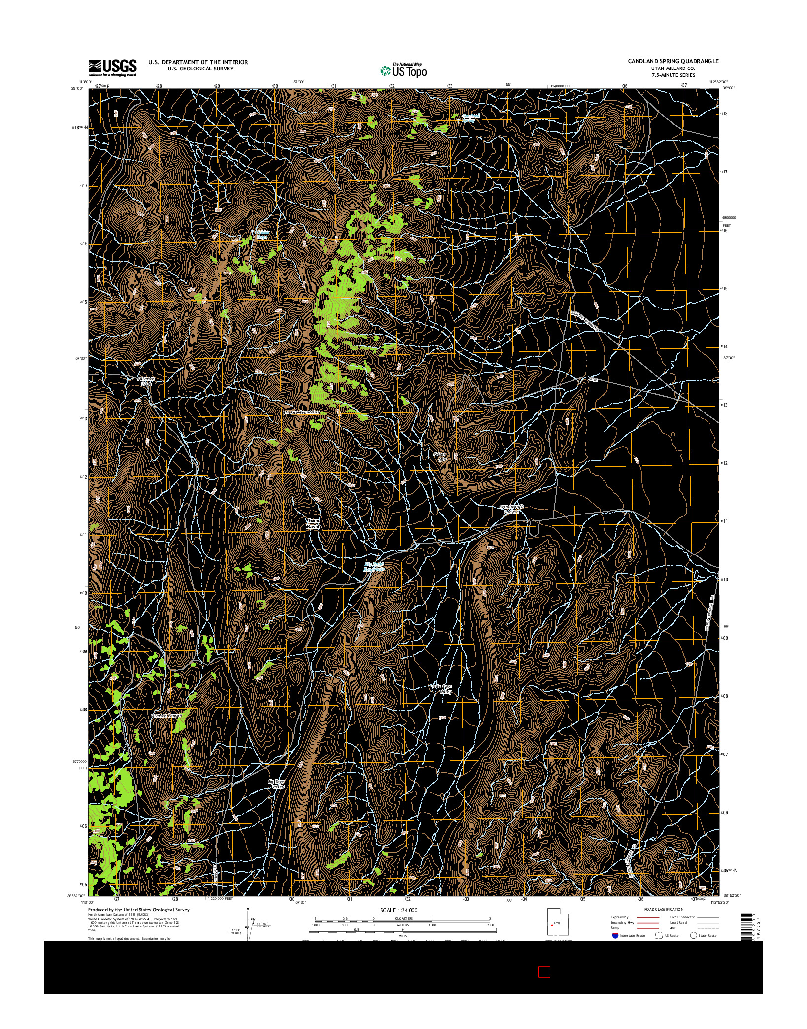 USGS US TOPO 7.5-MINUTE MAP FOR CANDLAND SPRING, UT 2014