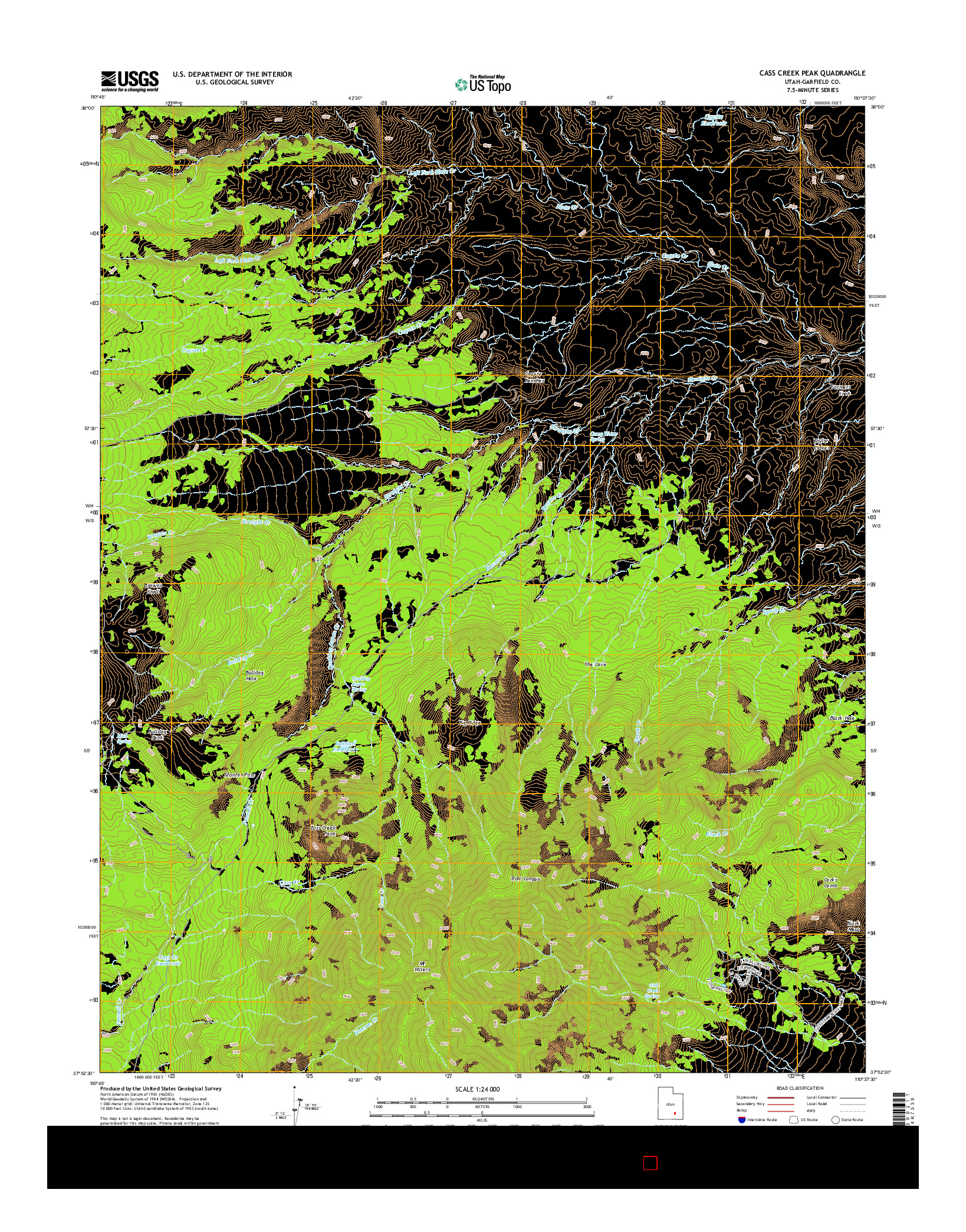 USGS US TOPO 7.5-MINUTE MAP FOR CASS CREEK PEAK, UT 2014